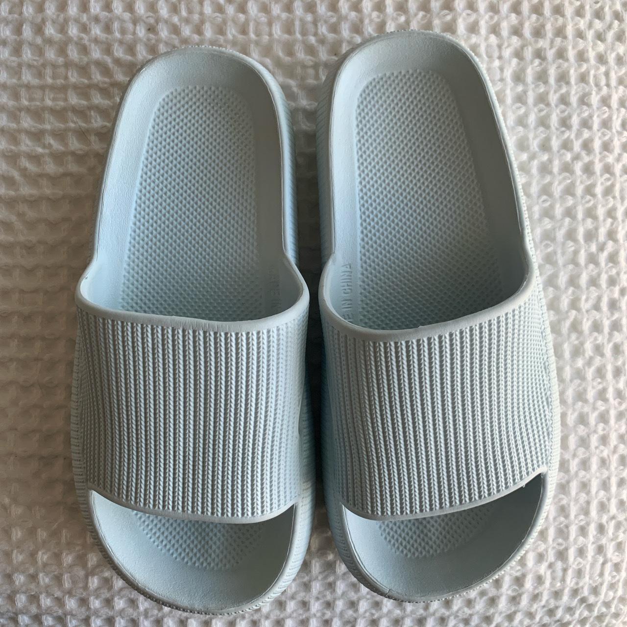 Baby blue cloud slippers Really comfy just don’t... Depop