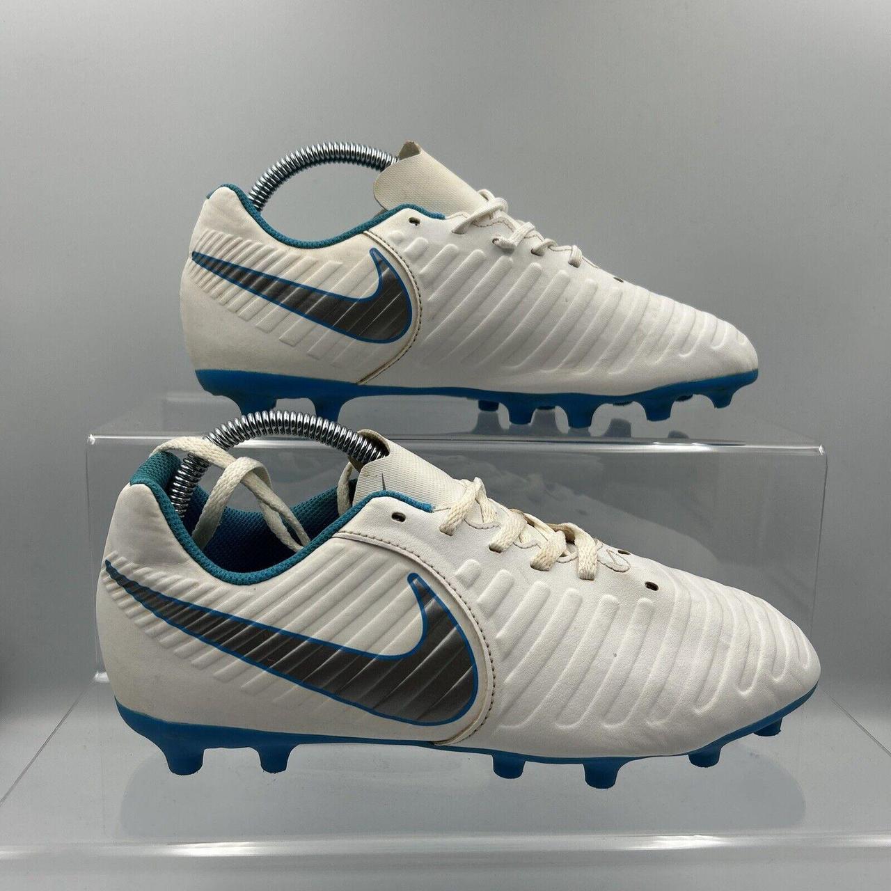 nike tiempo white and blue