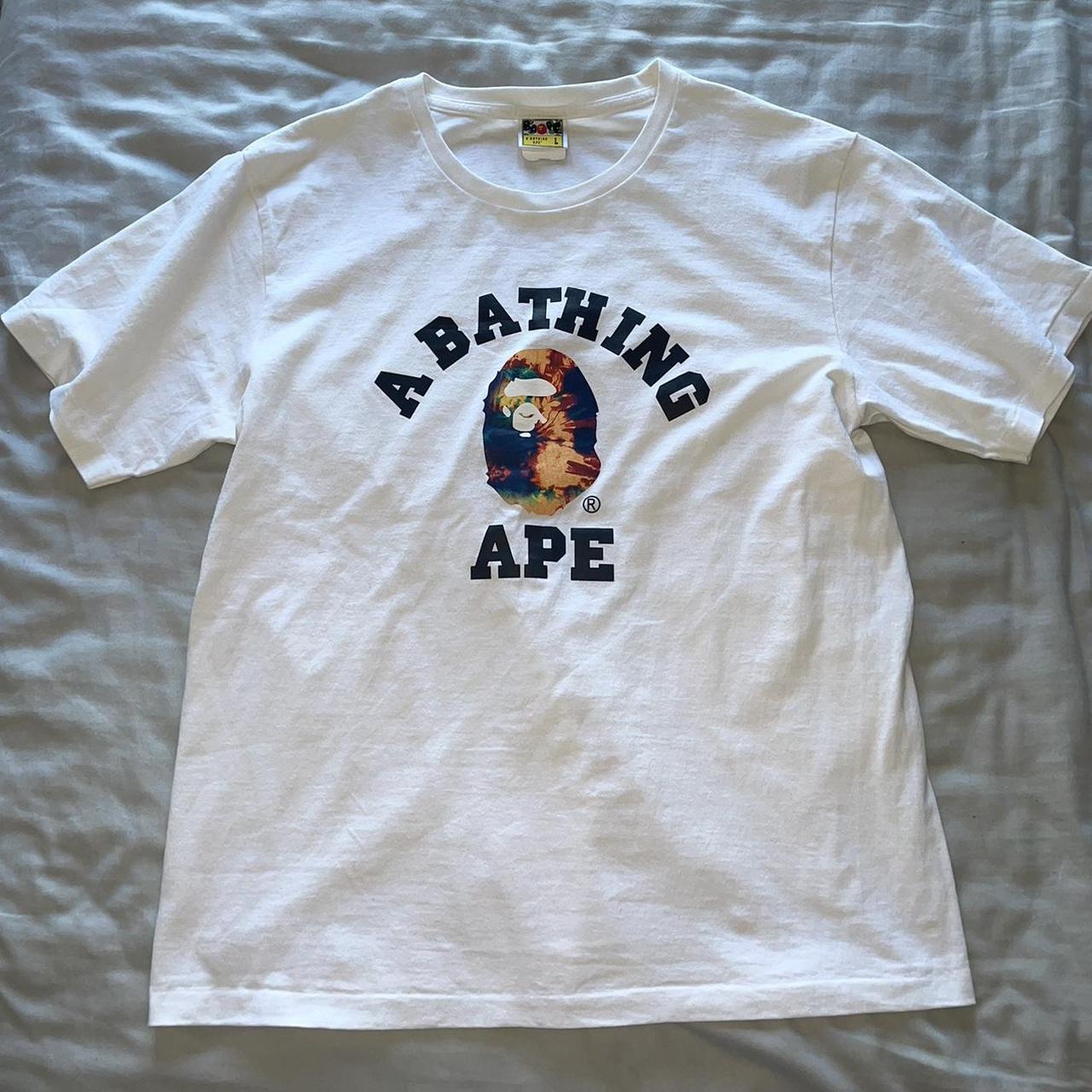 BAPE White Tie Dye Collage Tee Bought in a mystery... - Depop