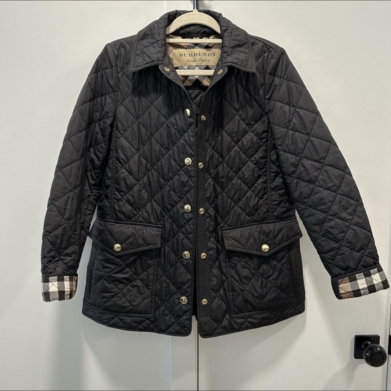 Burberry diamond discounts quilted jacket sale