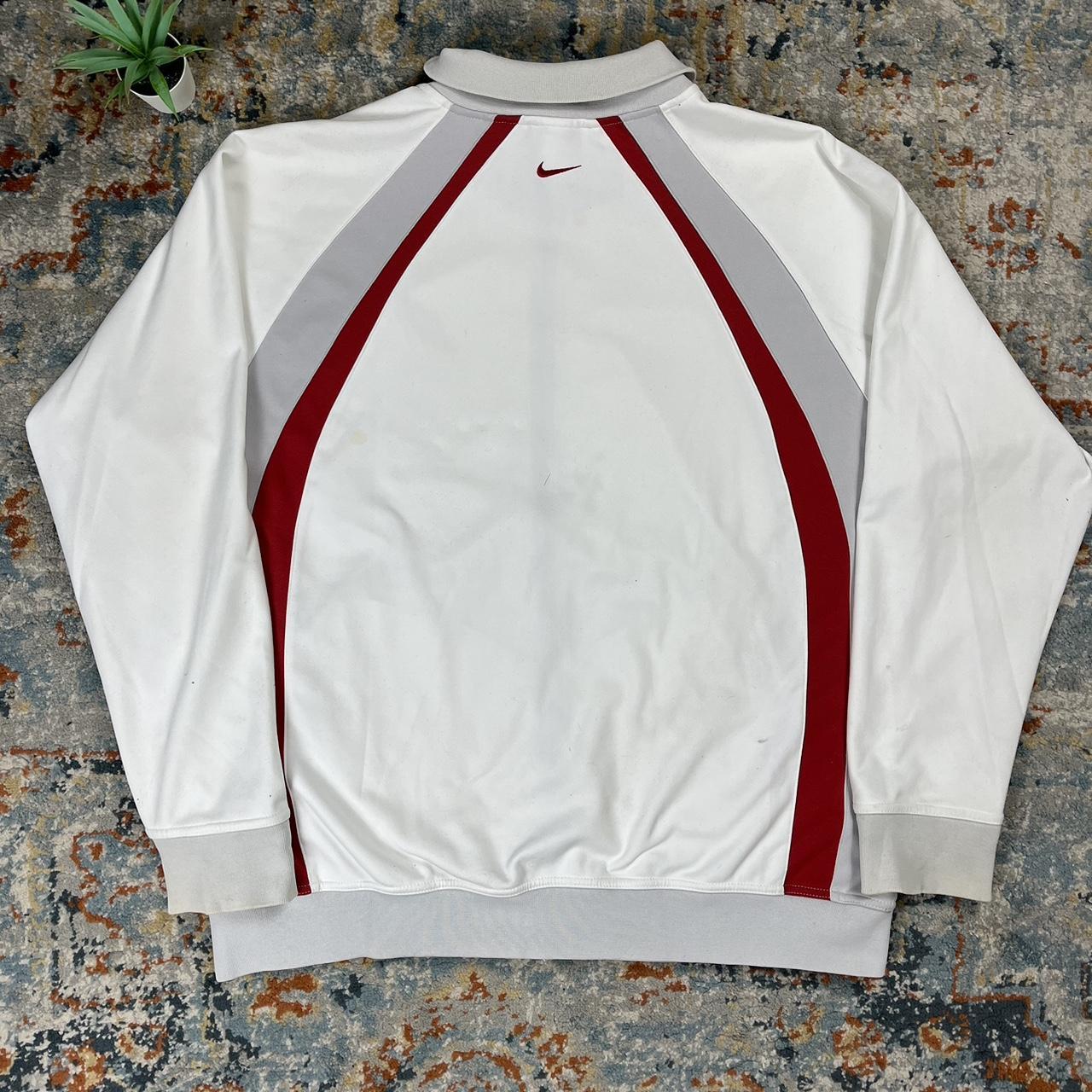 Nike Men's White and Red Hoodie Depop
