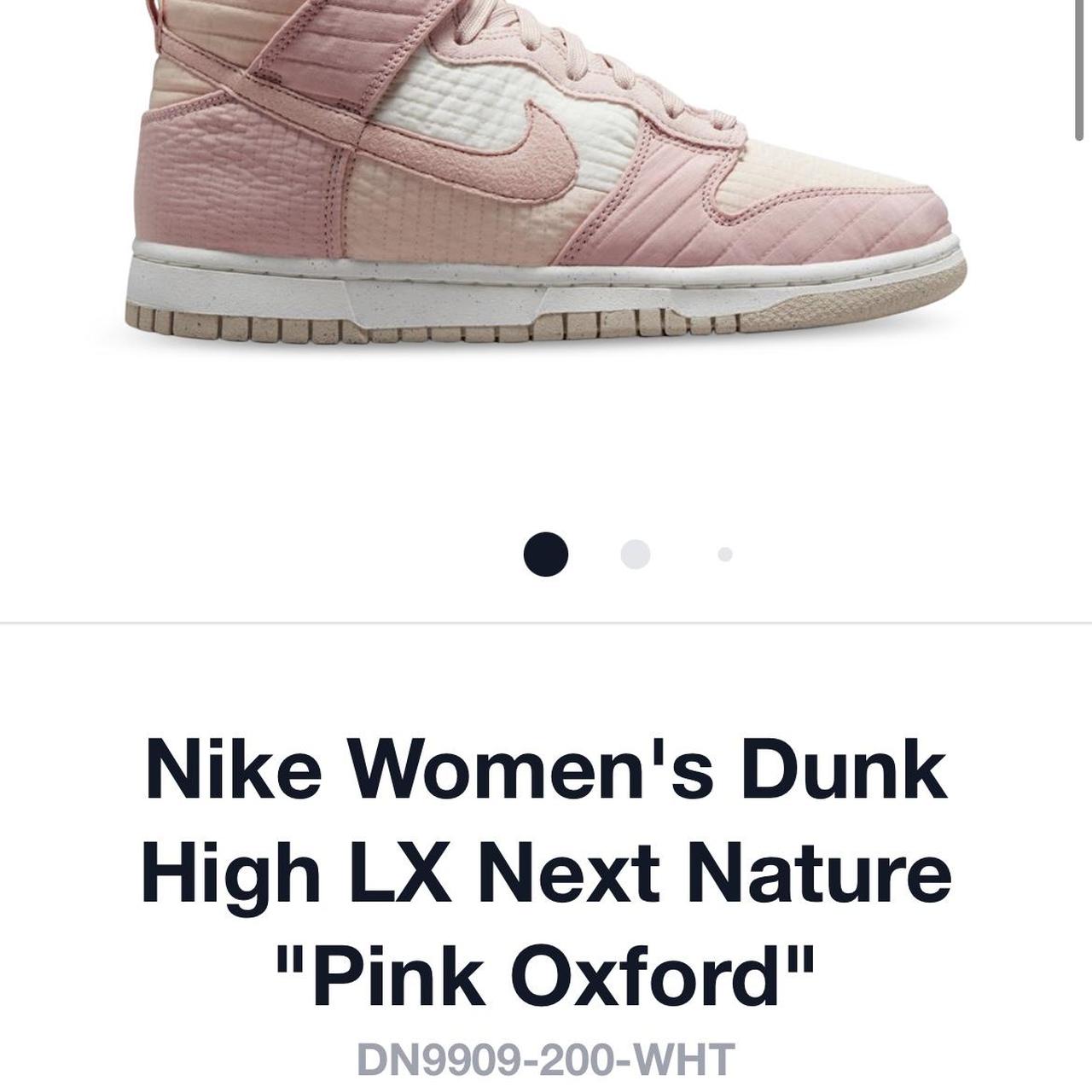 Nike Women's Dunk High LX Next Nature 'pink Oxford'... - Depop