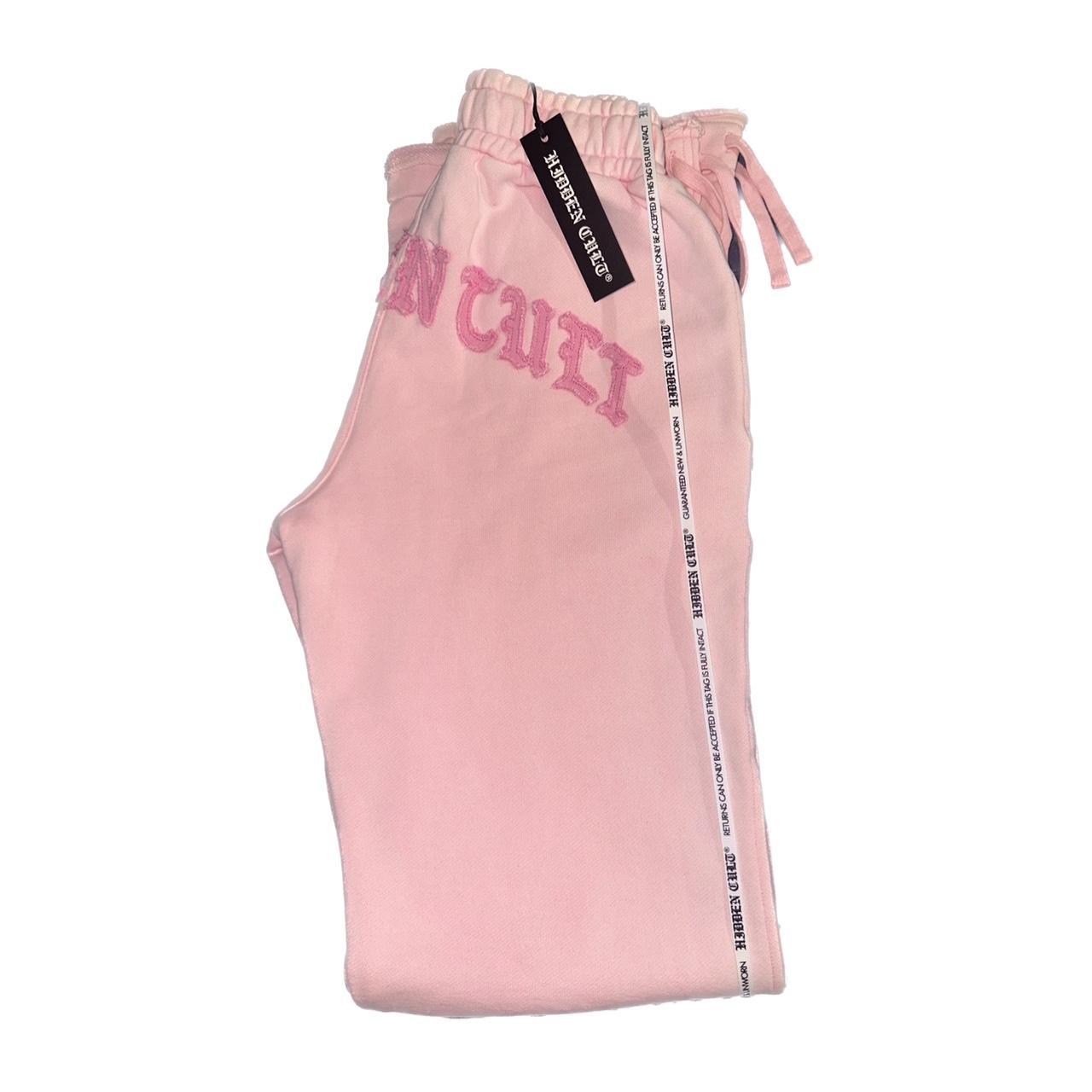 Hidden Cult - Distressed Pink Logo Sweatpants *Never... - Depop