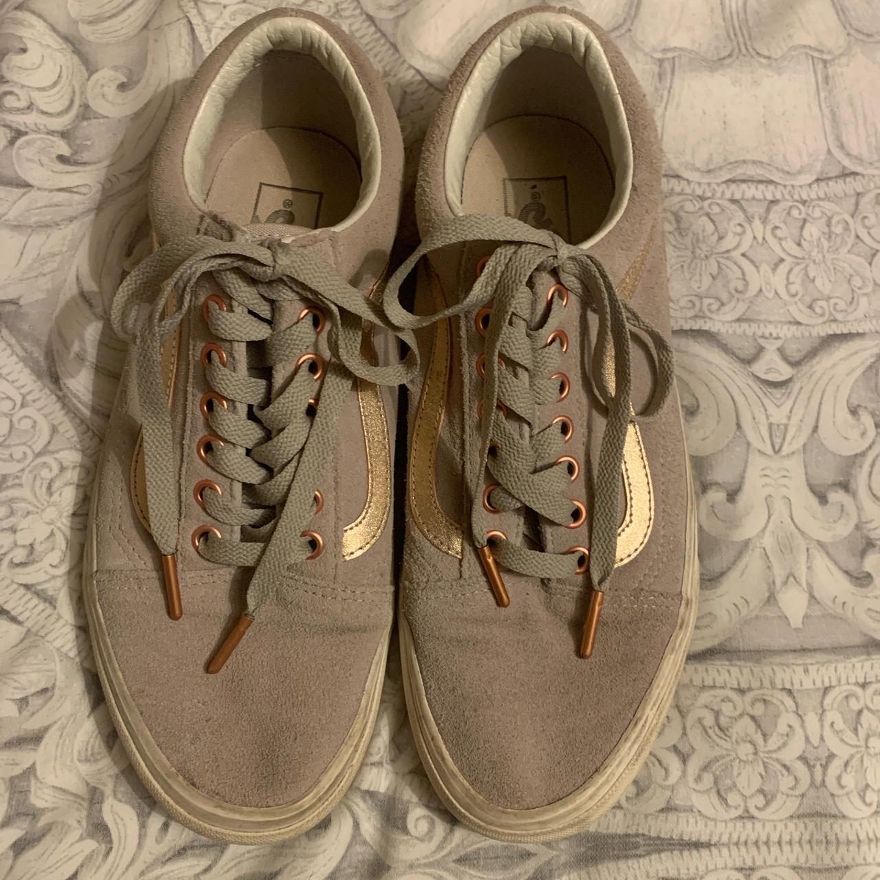 Grey and rose gold vans best sale