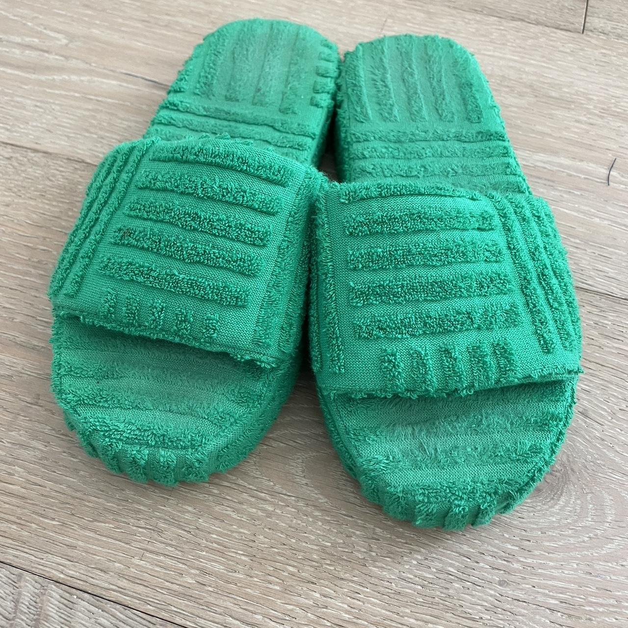 Bottega Veneta Women's Green Slides | Depop