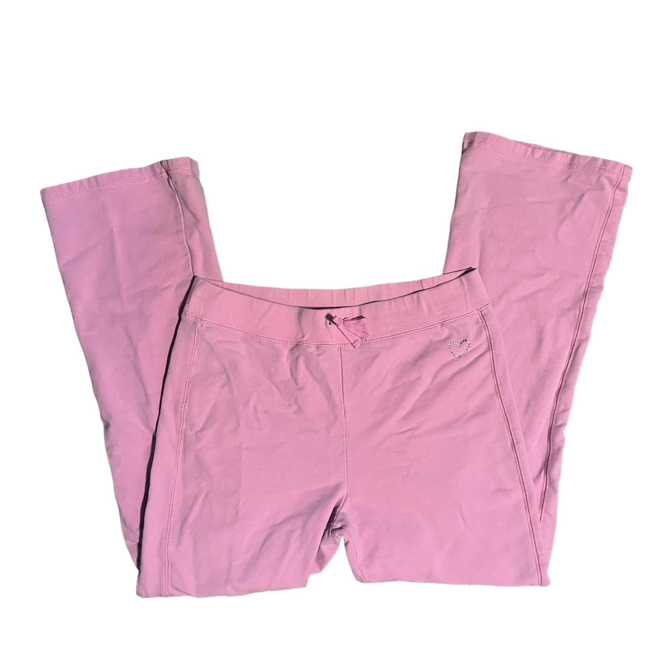 low rise bootcut pink sweatpants - size medium -... - Depop