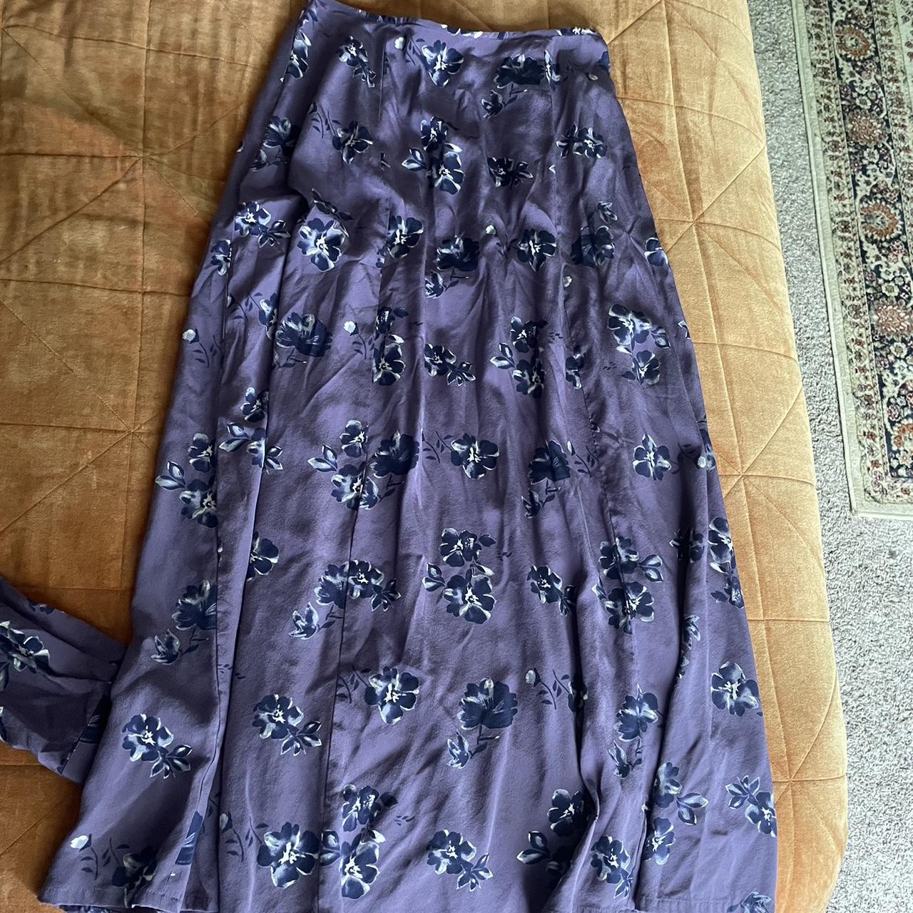 Betsey Johnson Women's Purple and Navy Skirt | Depop