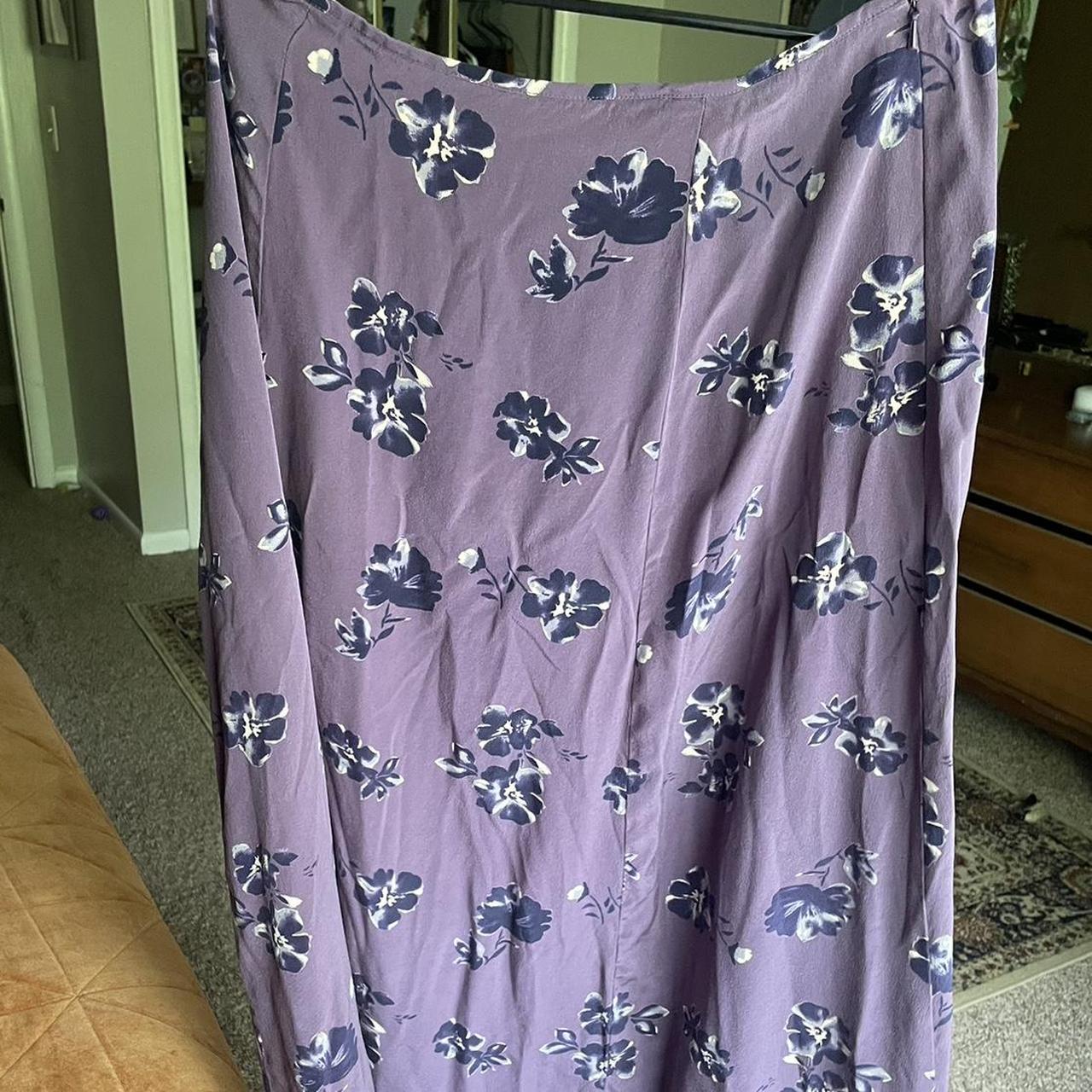 Betsey Johnson Women's Purple and Navy Skirt | Depop