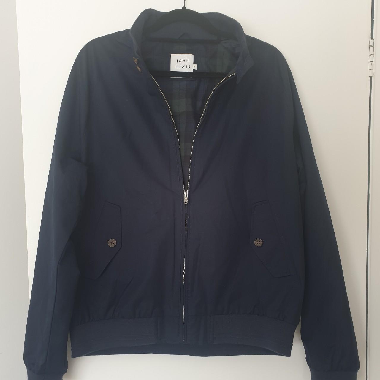 MENS JOHN LEWIS HARRINGTON NAVY BLUE JACKET SIZE... Depop