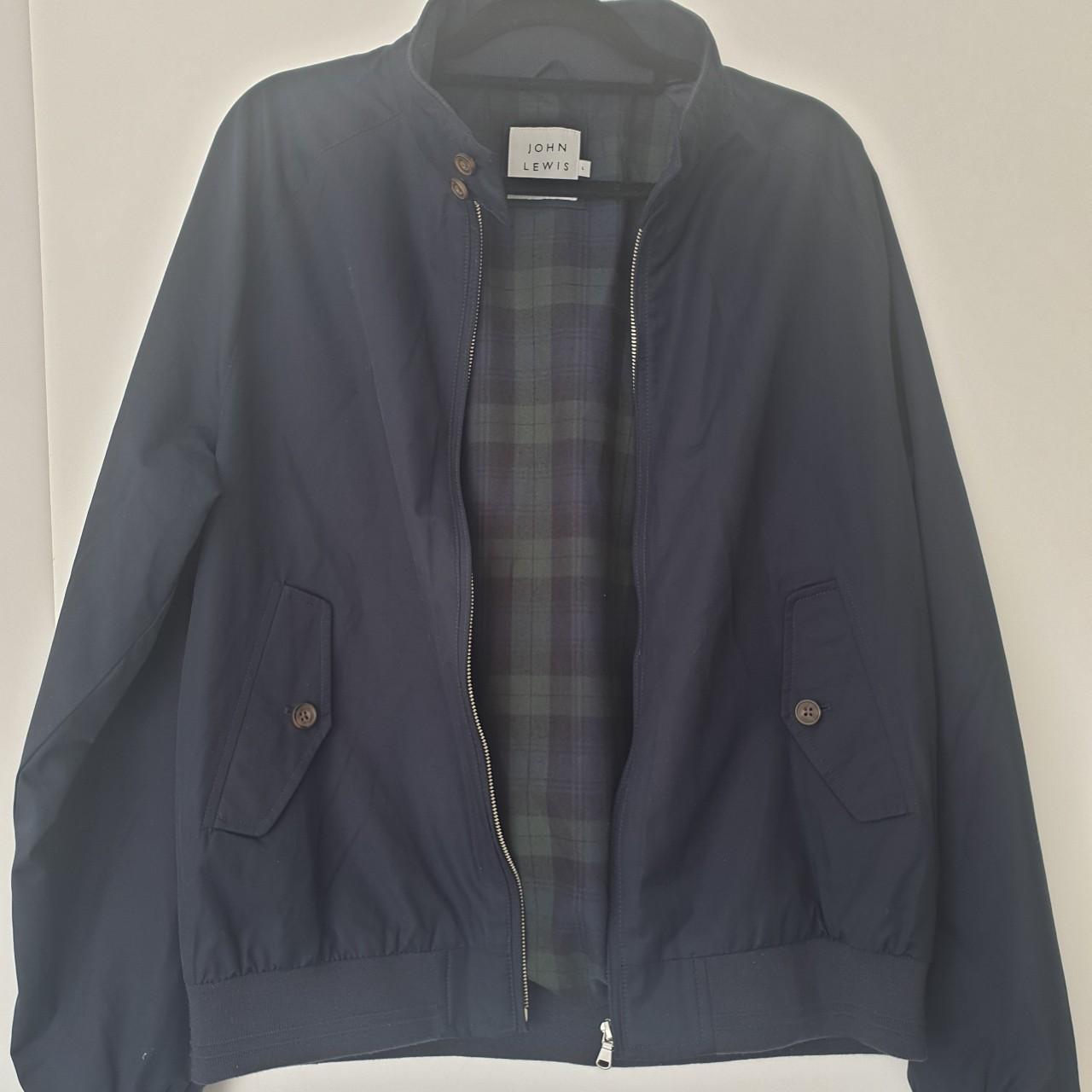 MENS JOHN LEWIS HARRINGTON NAVY BLUE JACKET SIZE... Depop