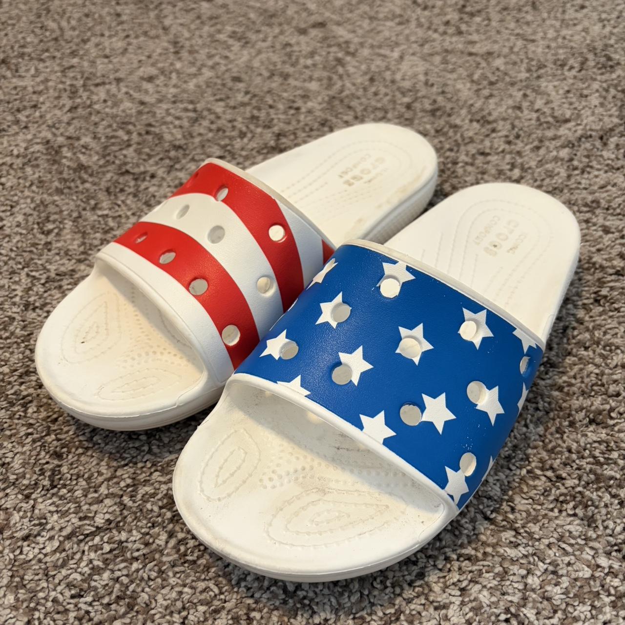 Crocs Men's Slides - Multi/White - US 8 – SLIDES … - image 1