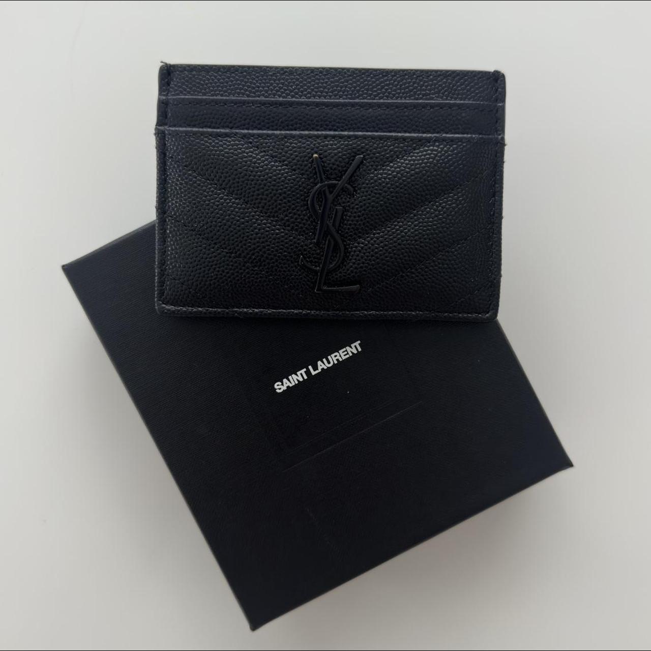 Saint Laurent Leather Card Holder - Black - Wallets