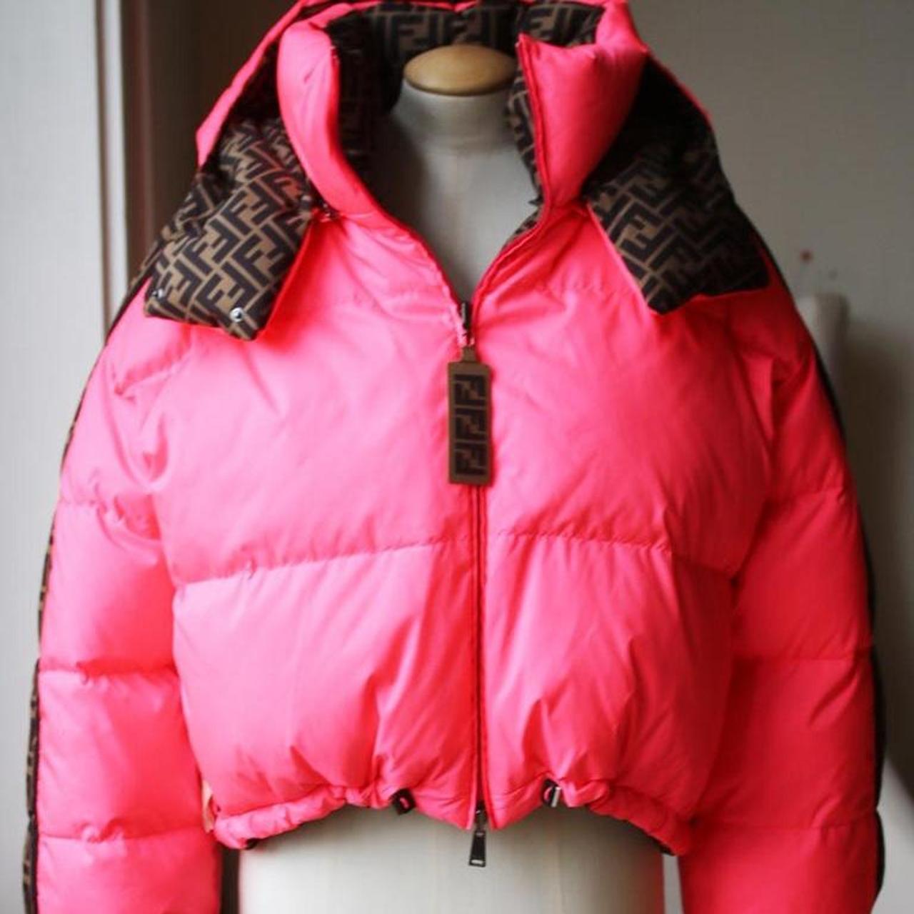 Fendi puffer jacket women's pink online