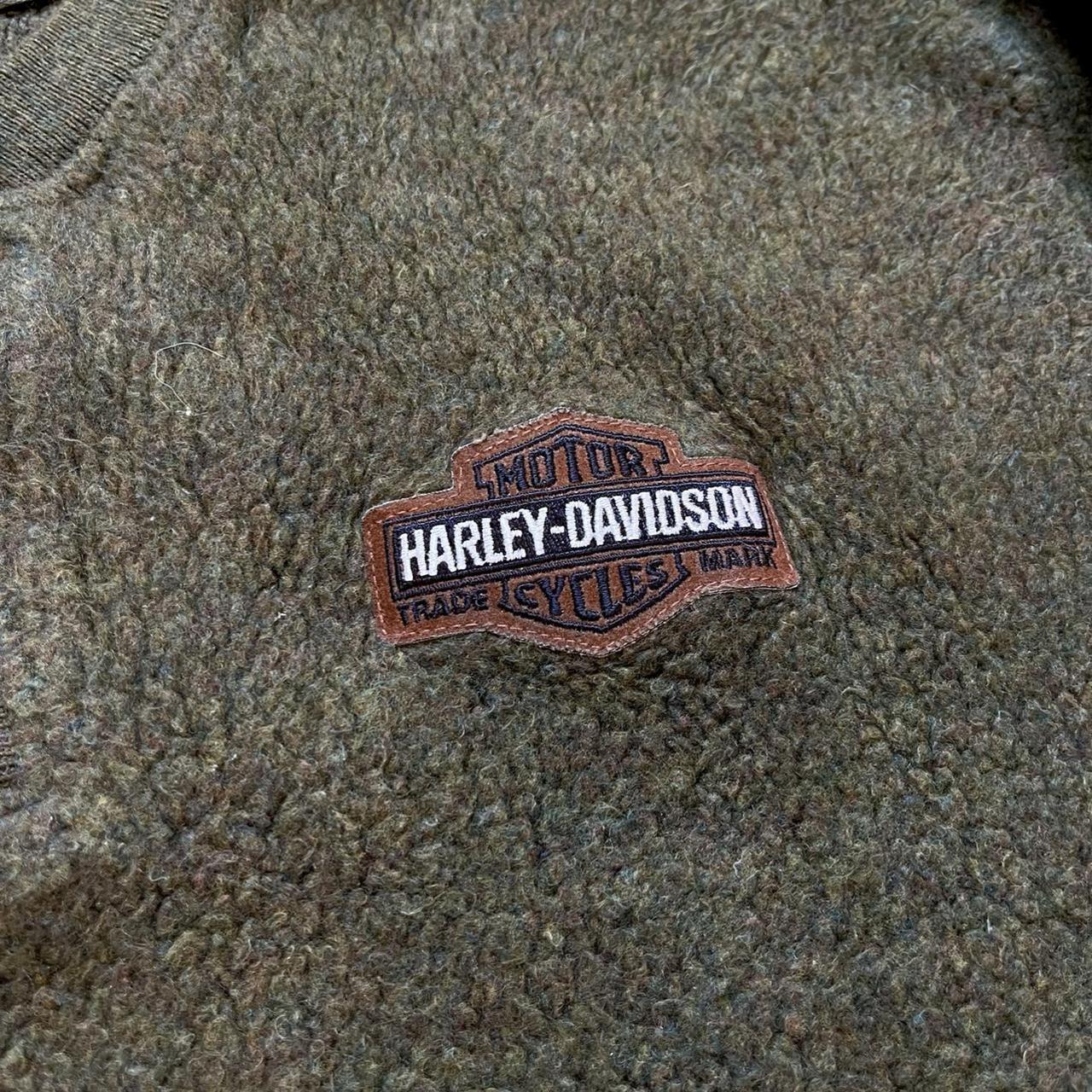 Vintage 90s Harley-Davidson Fleece Pullover Made In... - Depop