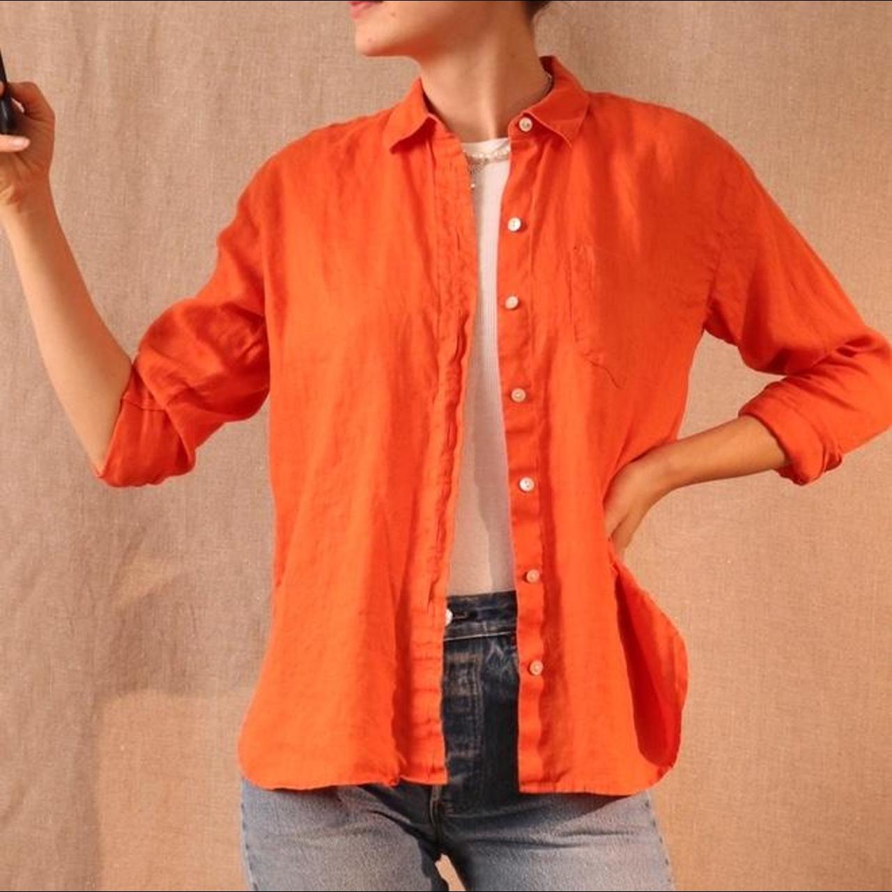 J. Jill Women's Orange Blouse Depop