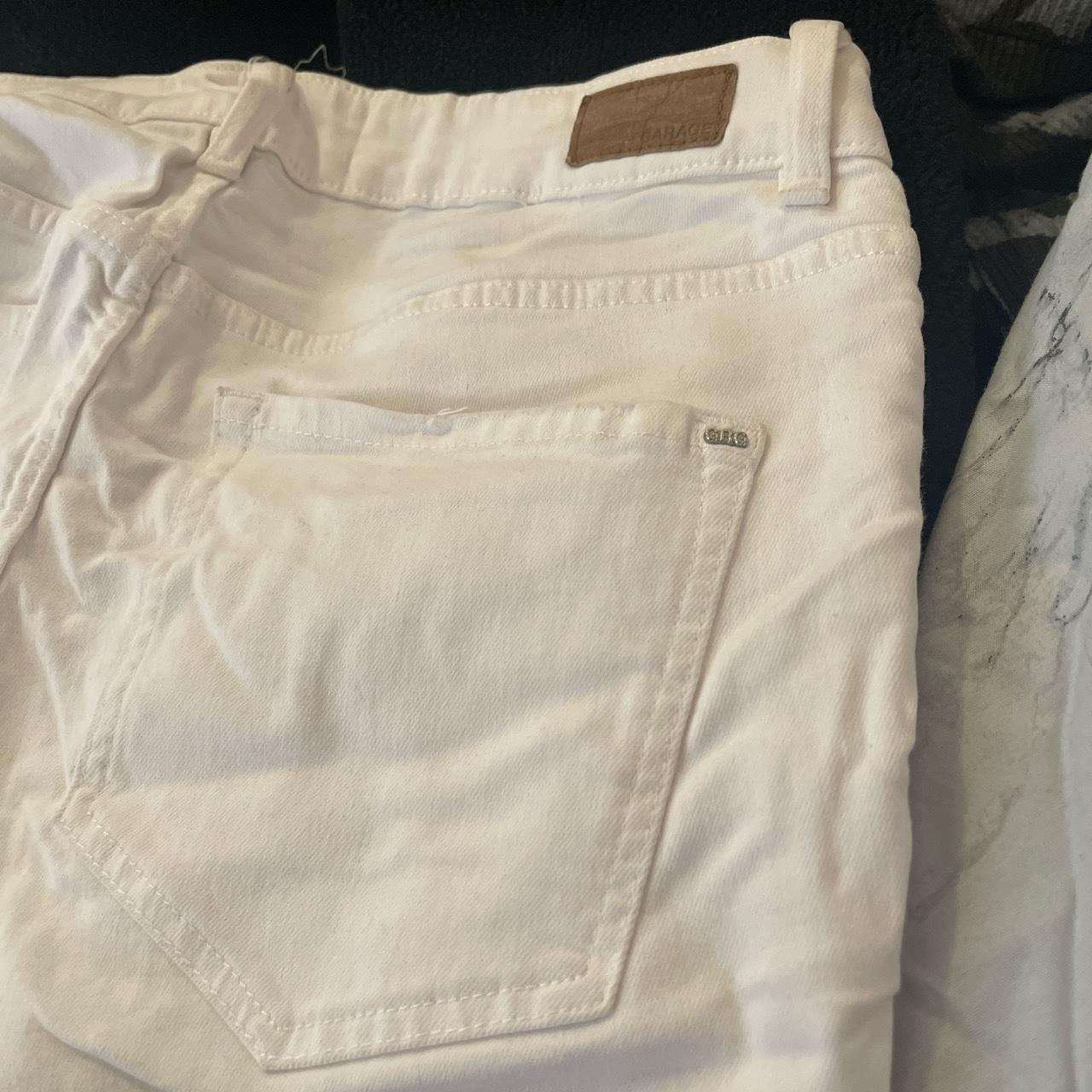 garage white high waisted ripped jeggings worn a... Depop