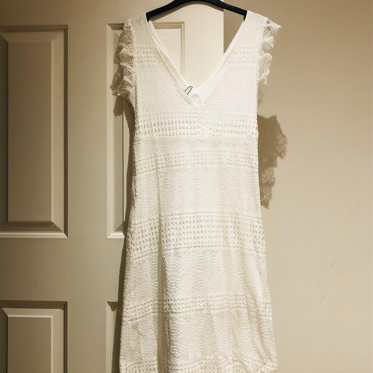 Mango Women's White Dress | Depop