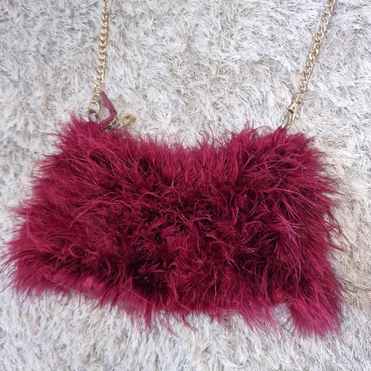Burgundy Feather Bag Burgundy, Feather Topshop