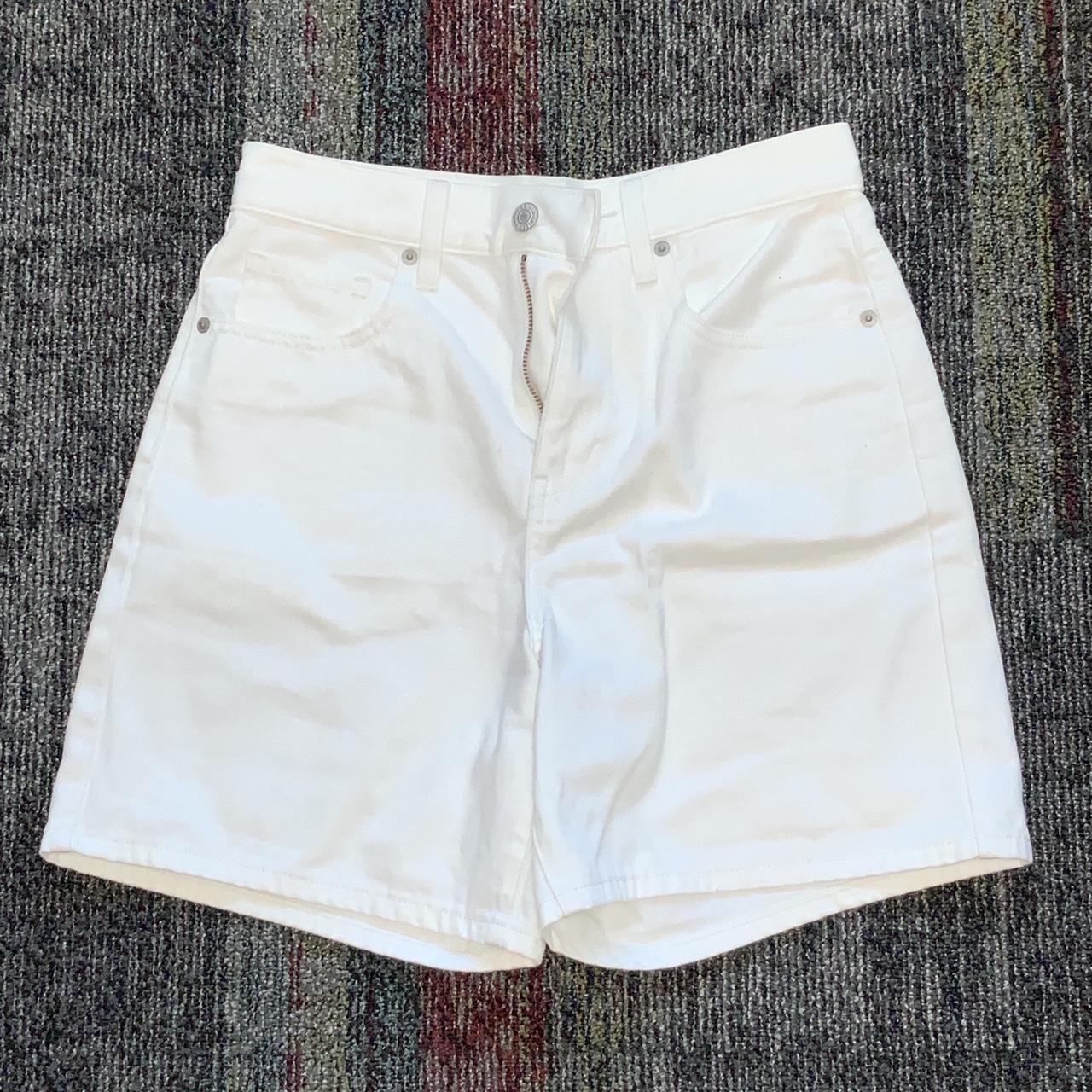 Brand new Uniqlo white denim shorts Never wear - Depop