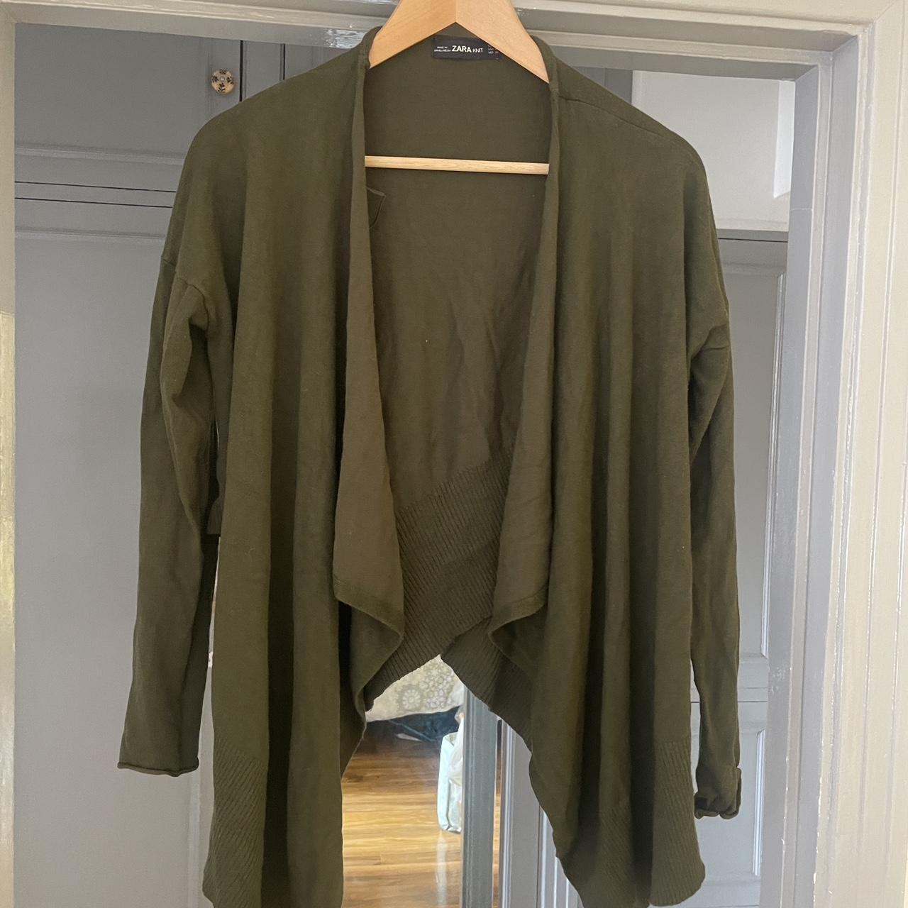 Zara knit green open on sale cardigan