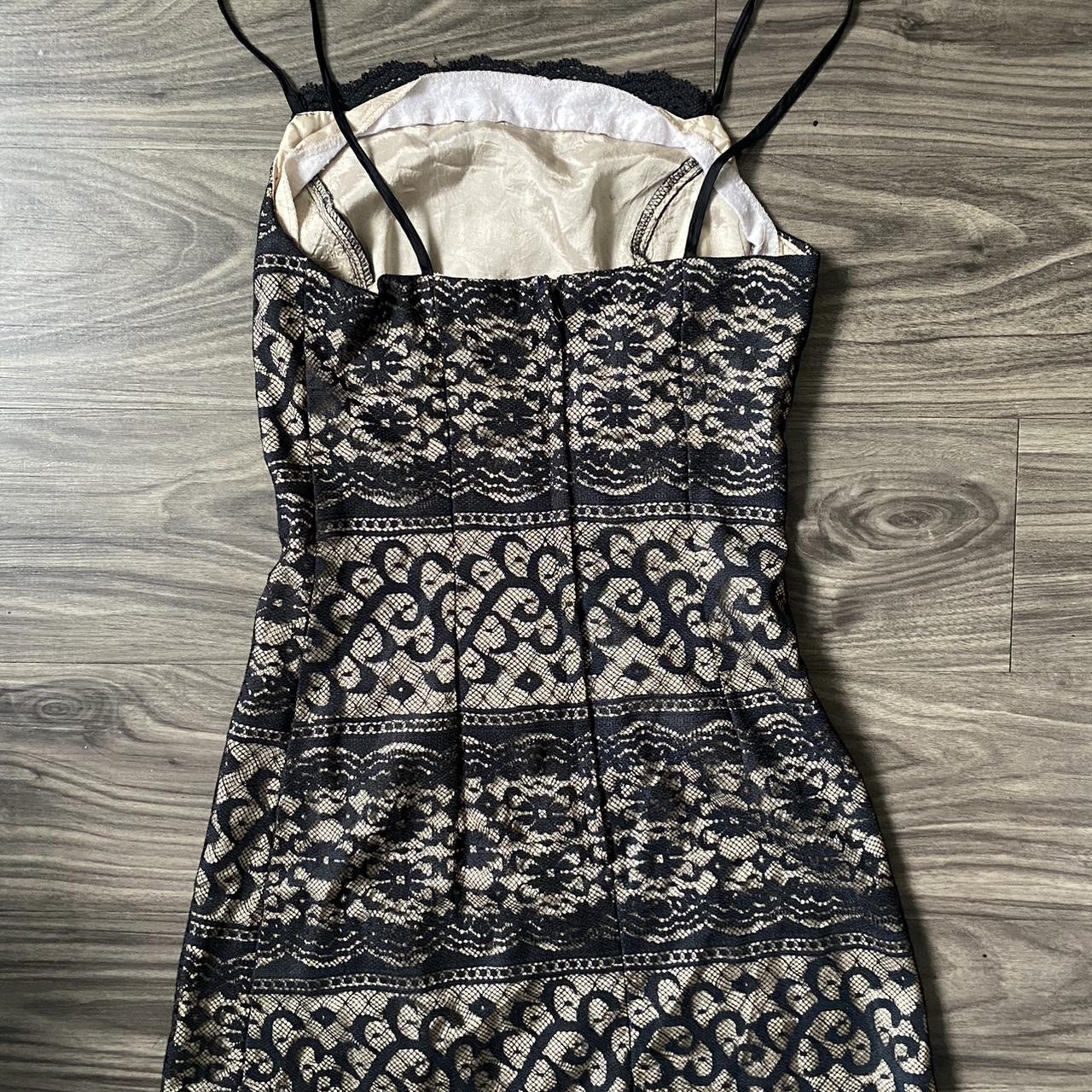 XOXO Women's Black and Cream Dress | Depop