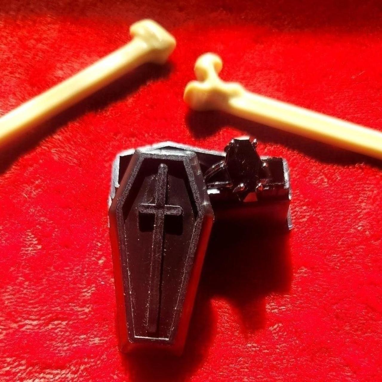 Goth Coffin Ring Vampire Jewelry in black... Depop