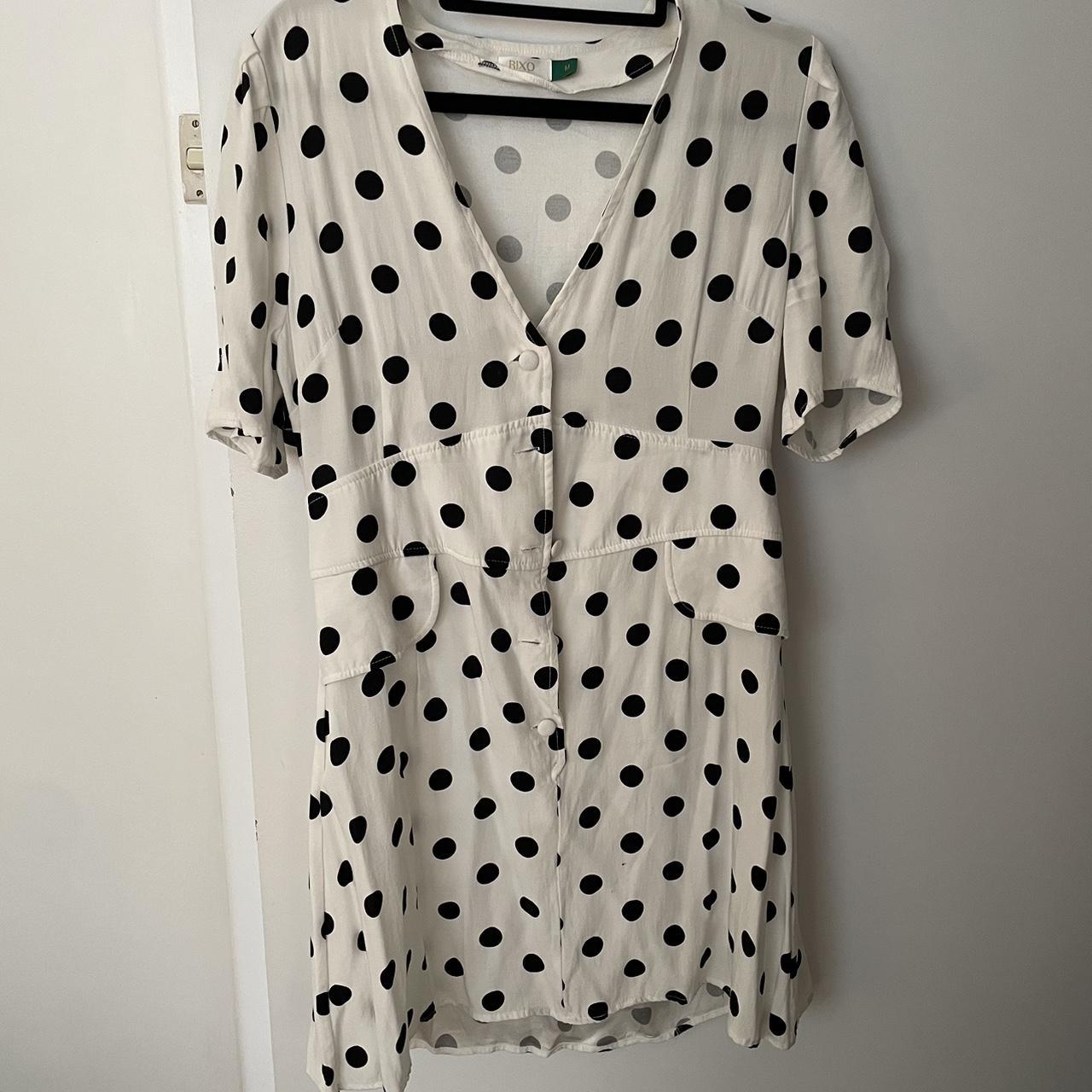 rixo brown polka dot dress