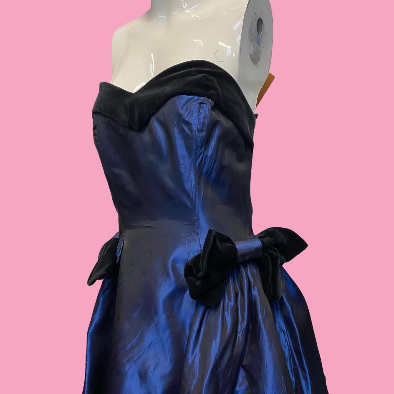 Women's Blue and Black Dress Depop