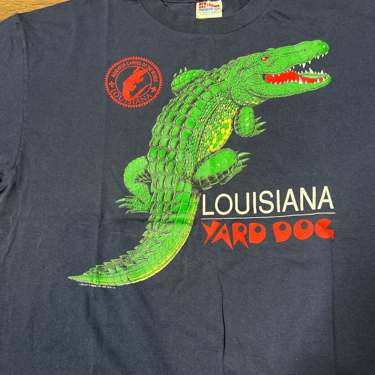 Vintage 90's Louisiana Yard Dog Alligator Grey T-shirt 