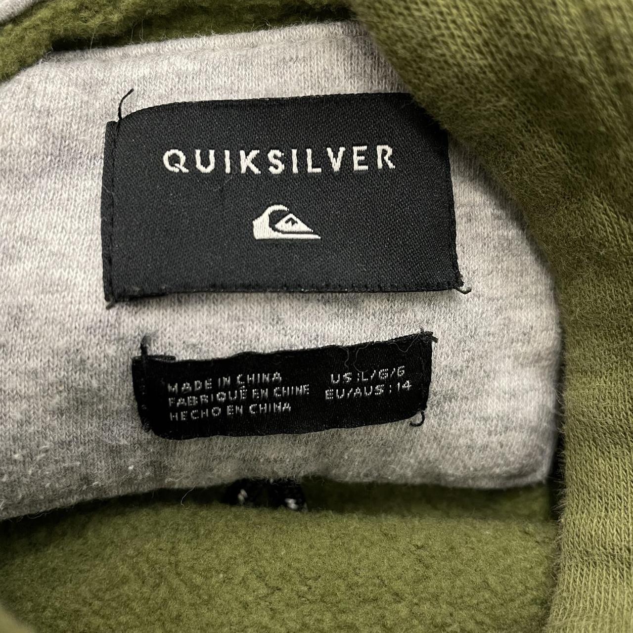 Y2k Quiksilver hoodie, green pullover with... - Depop