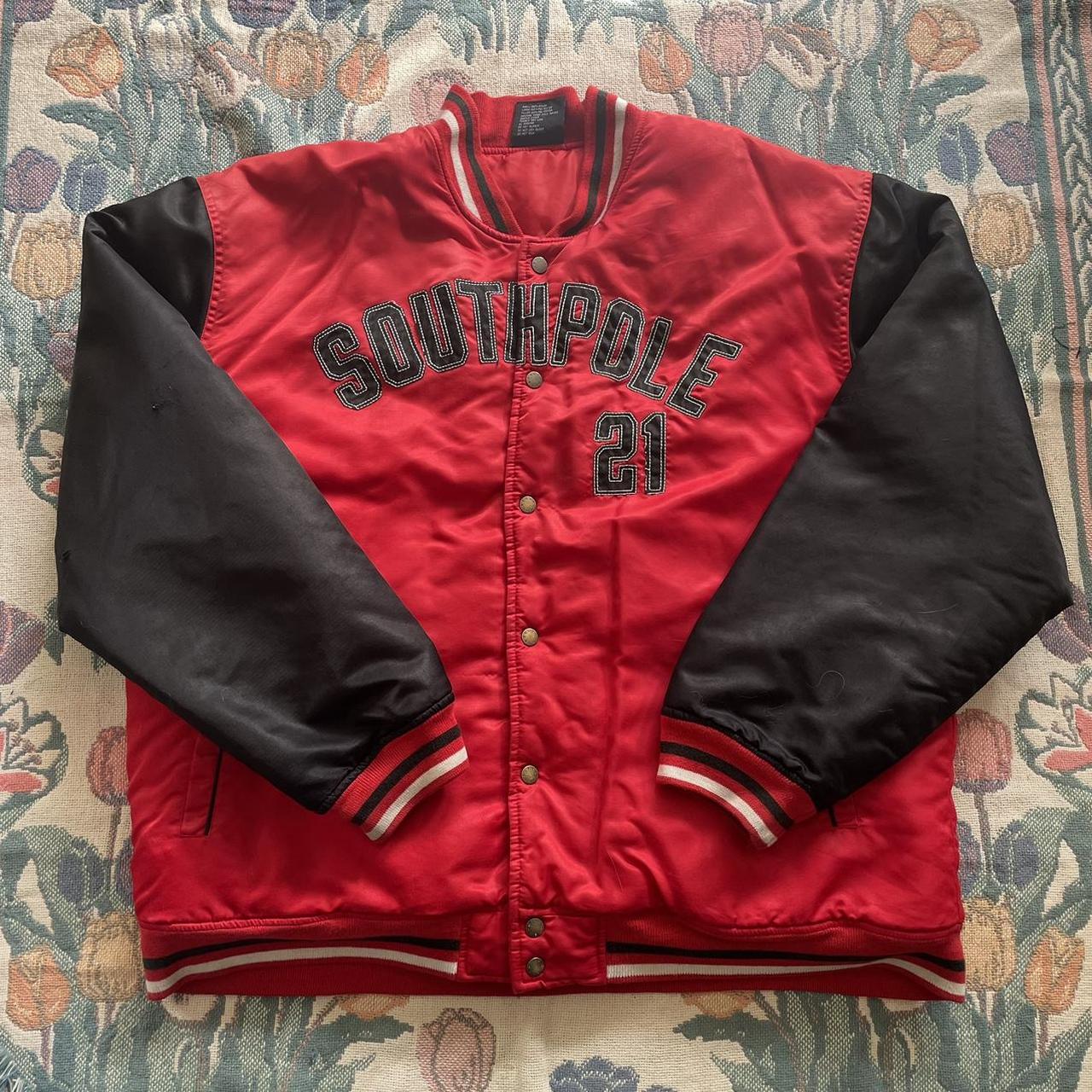 Y2k Southpole Jacket, red and black jacket with... - Depop