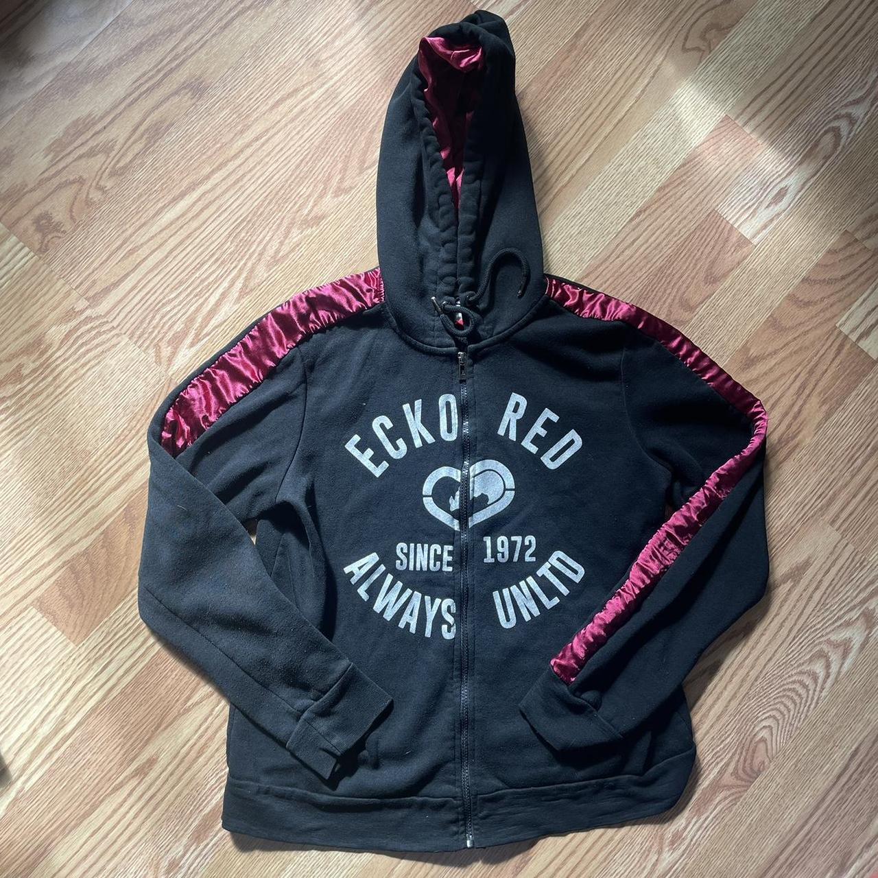 Ecko Unltd Womens Black And Red Hoodie Depop 4818