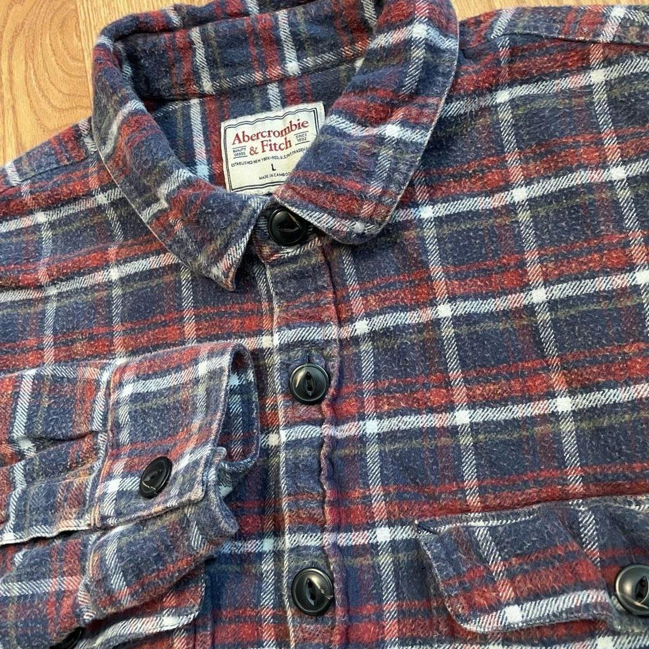 Abercrombie & Fitch Heavy Button Dien Flannel Mens L... - Depop