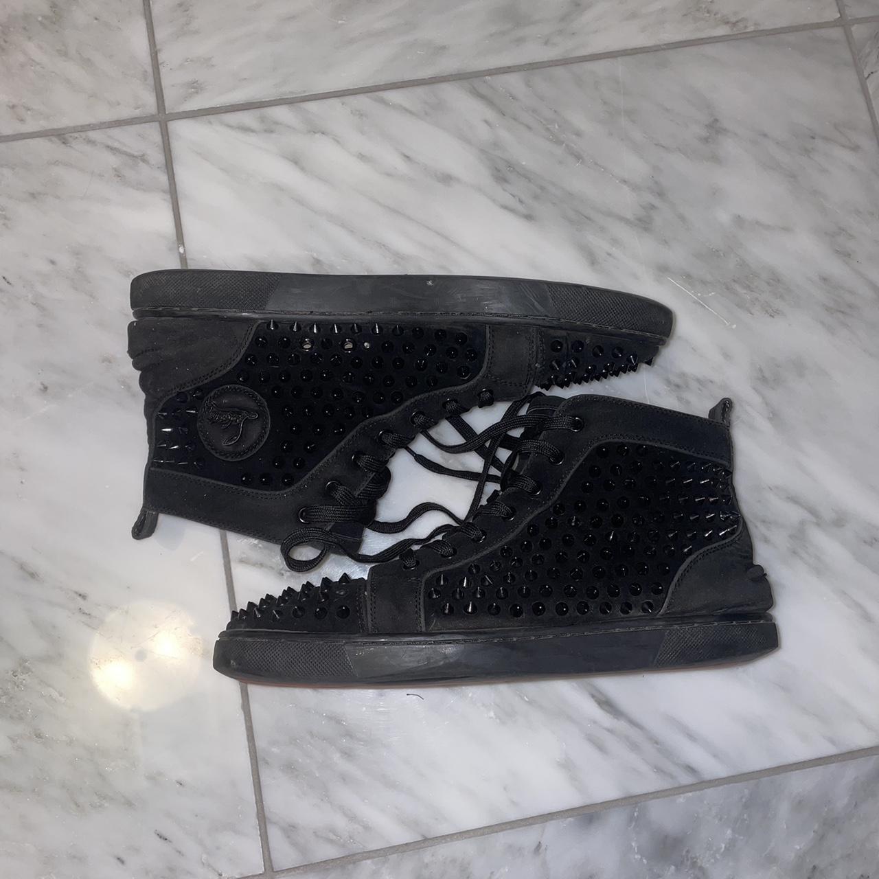 Christ Loubitons Black Spike Shoes Size 10 Size... - Depop