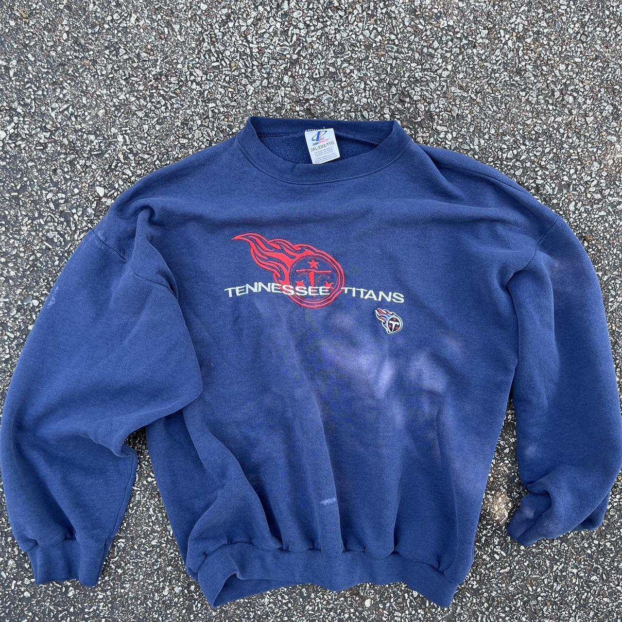 VTG Logo Athletic 90s Tennessee Titans Crewneck XXL Navy Sweatshirt Pullover