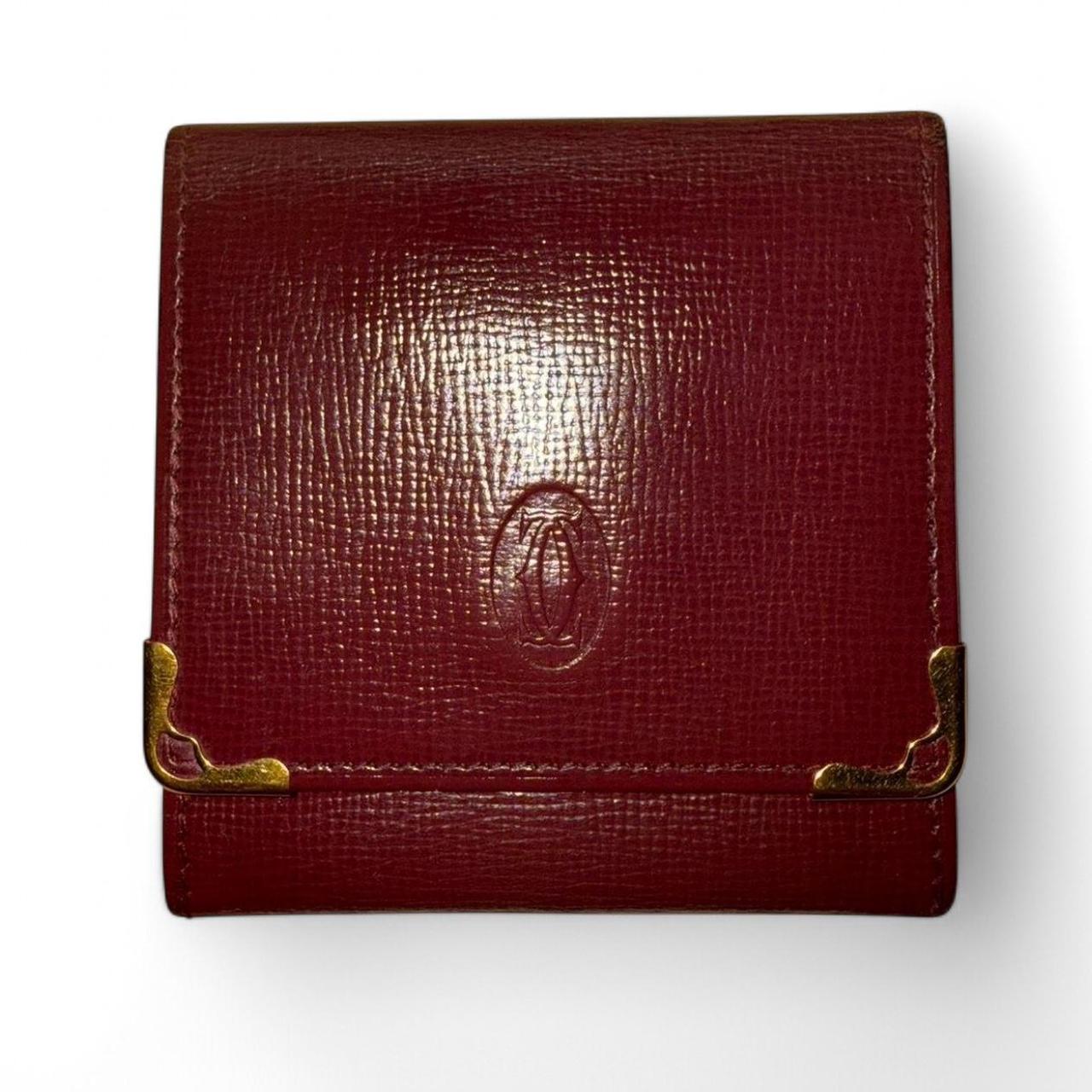 Cartier women's vintage preloved burgundy and red wallet purses