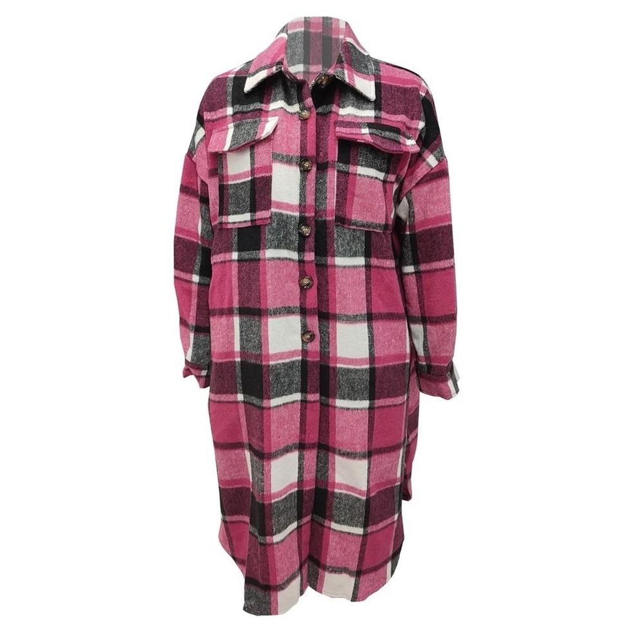 Source Unknown Women's Shacket Jacket - Red/White… - image 2