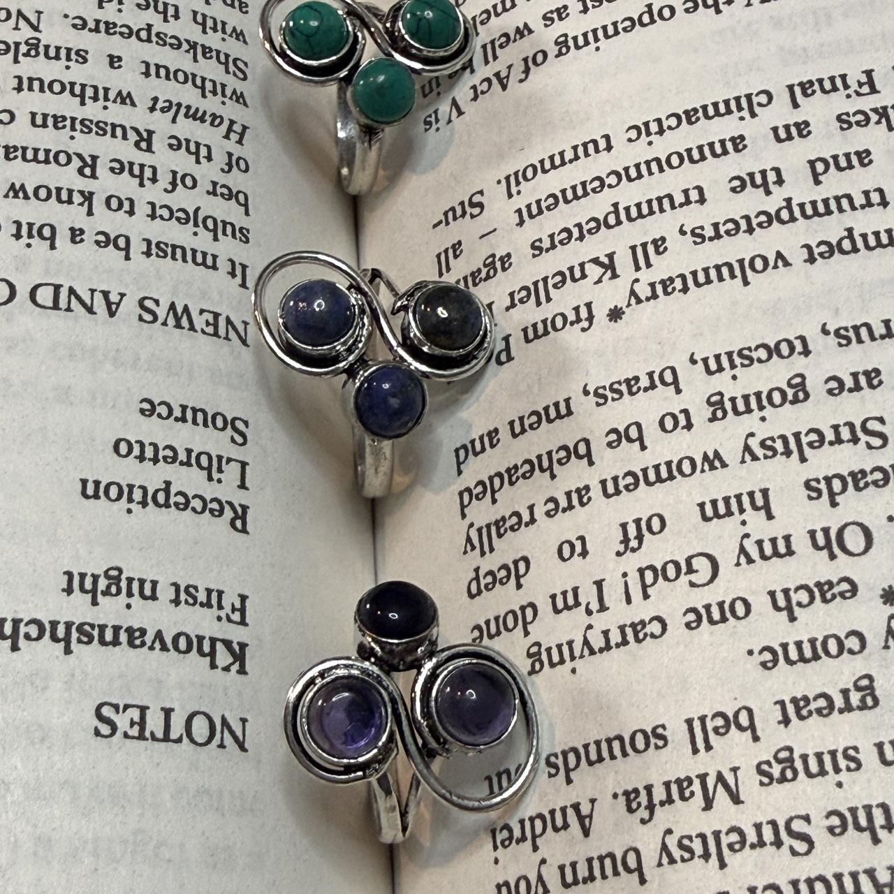 Women's Ring - Silver/Multi – Unique gemstone rin… - image 1