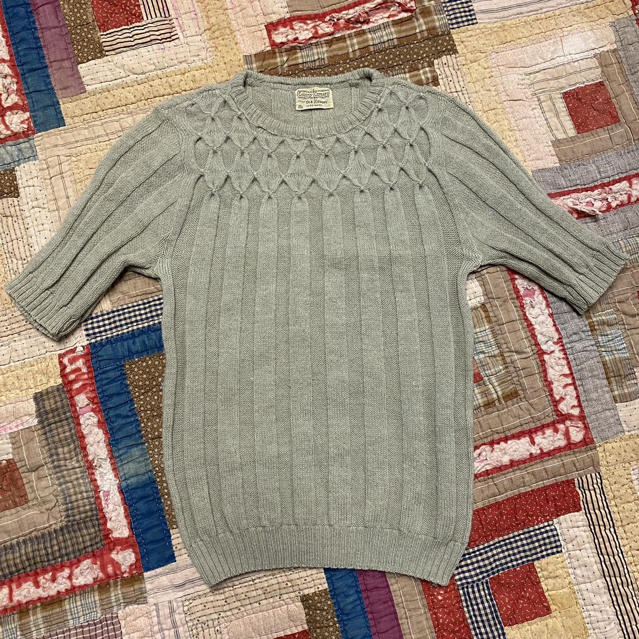 Vintage 1940s/50s short sleeve knit sweater top.... - Depop