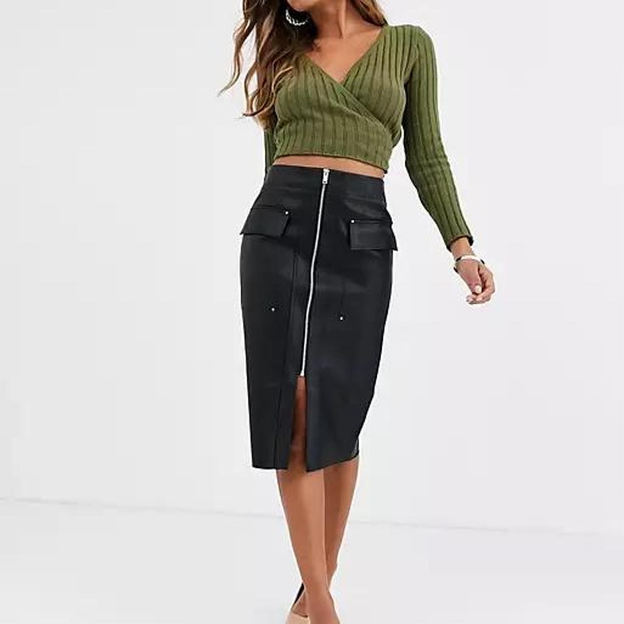 Faux leather pencil skirt river island best sale