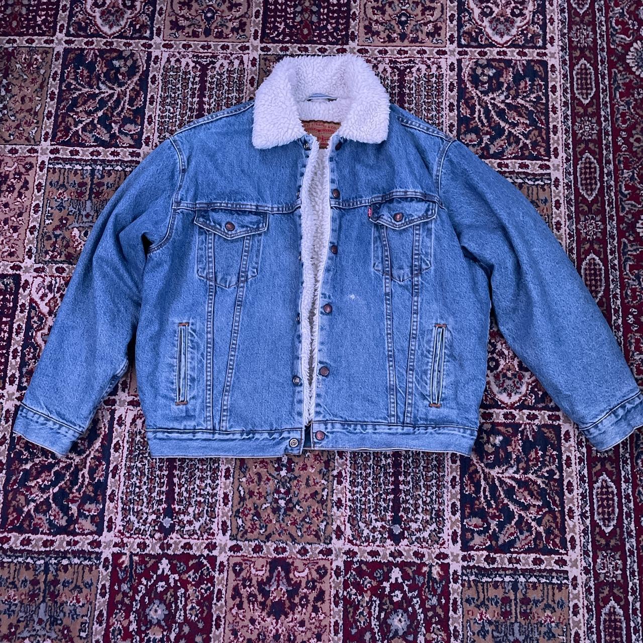 Levi’s Furry Denim Jacket Send Offers Bought for... - Depop