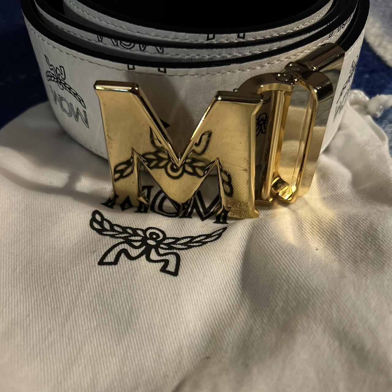 Mcm belt white and black hotsell