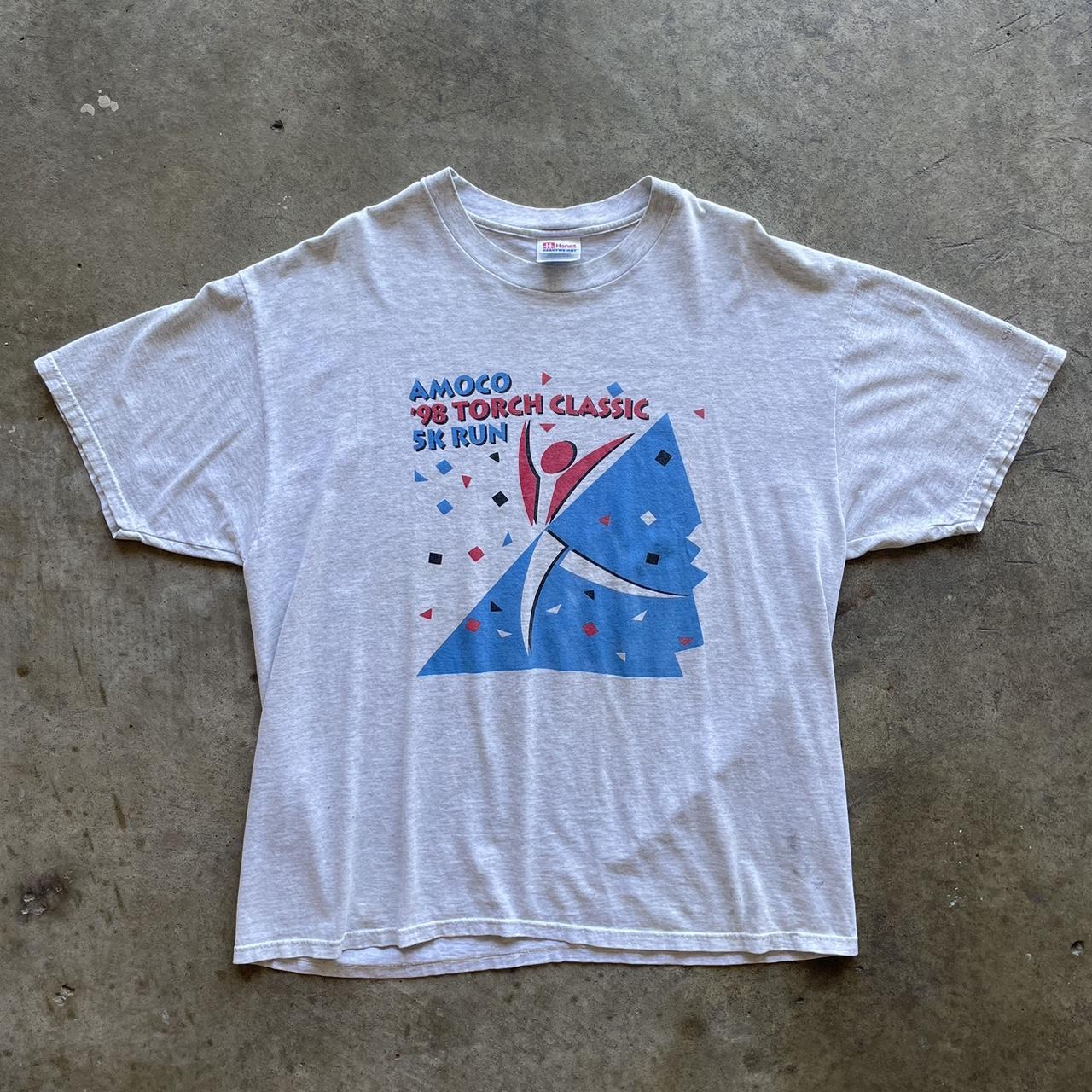 1998 AMOCO Torch Run 5K Run Tee pit to pit: 22... - Depop