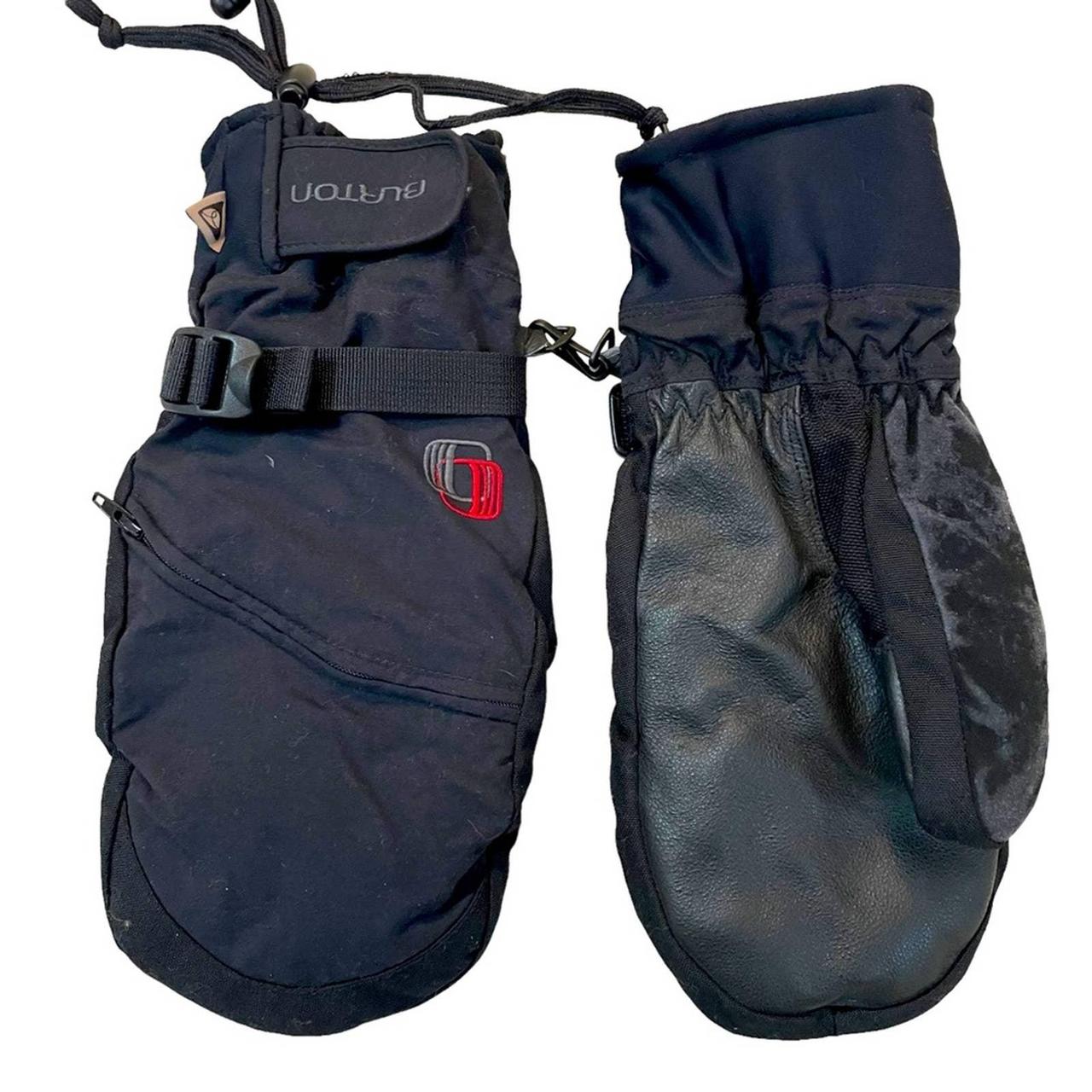 BURTON Mens Black Leather Winter Ski Mittens Gloves Depop