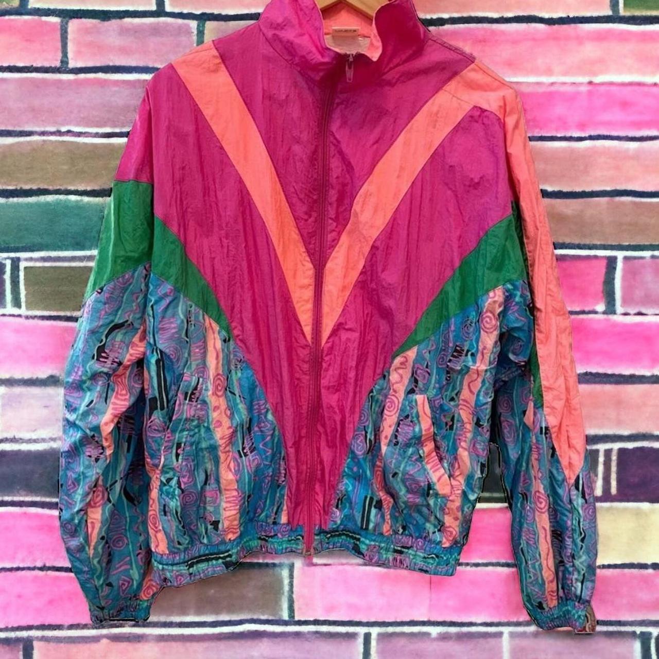 Pink and 2024 green windbreaker