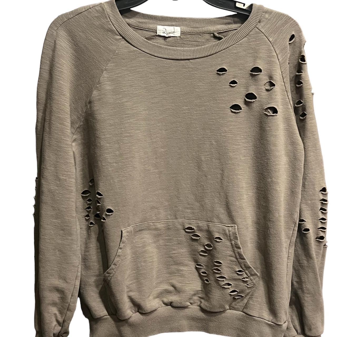 Distressed sweatshirt with holes on sale