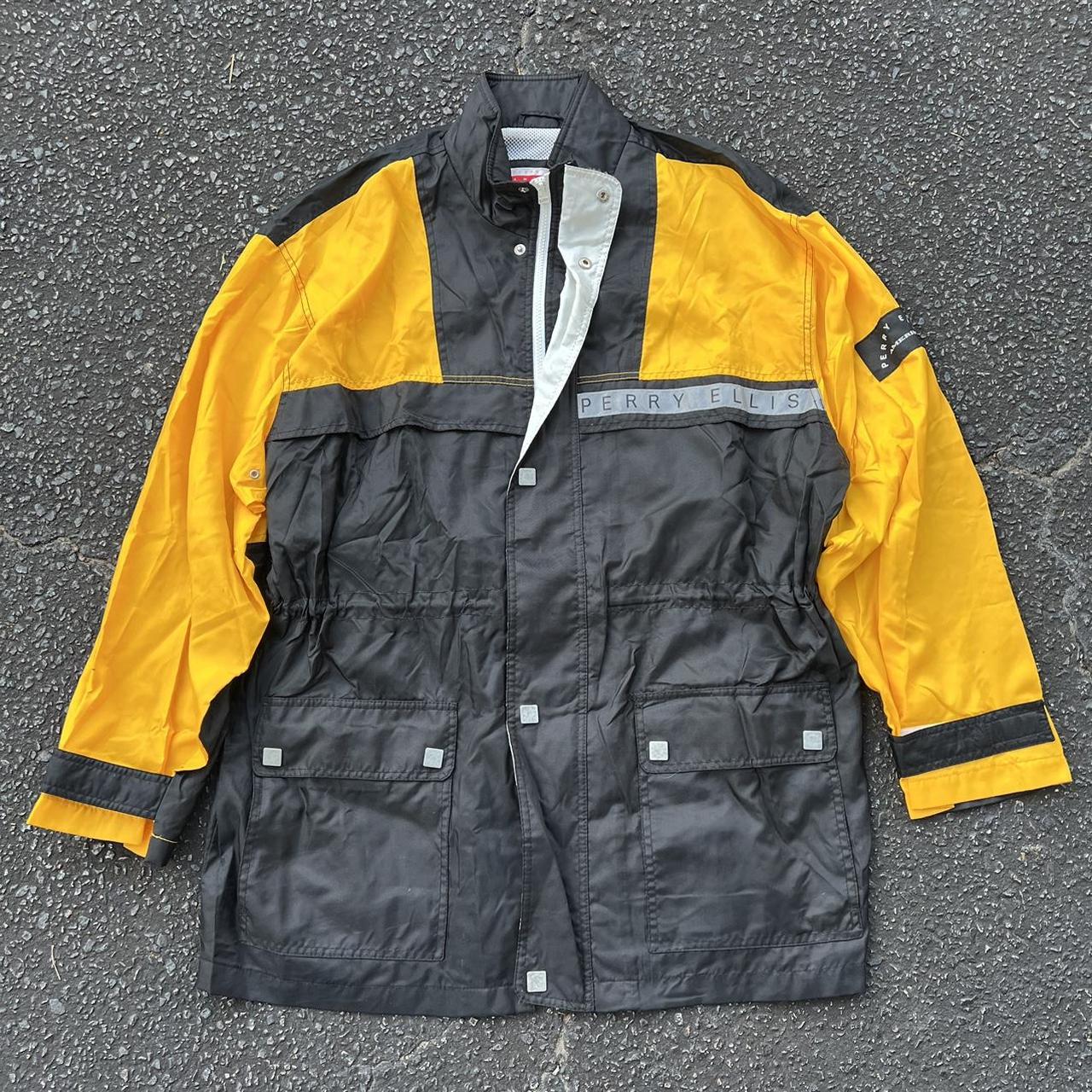 Vintage Perry Ellis America Black Yellow Windbreaker