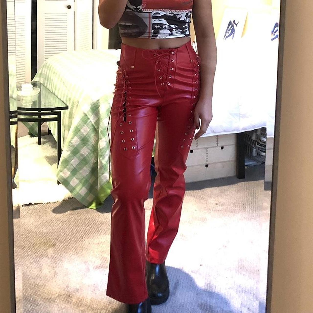 I am gia red best sale leather pants