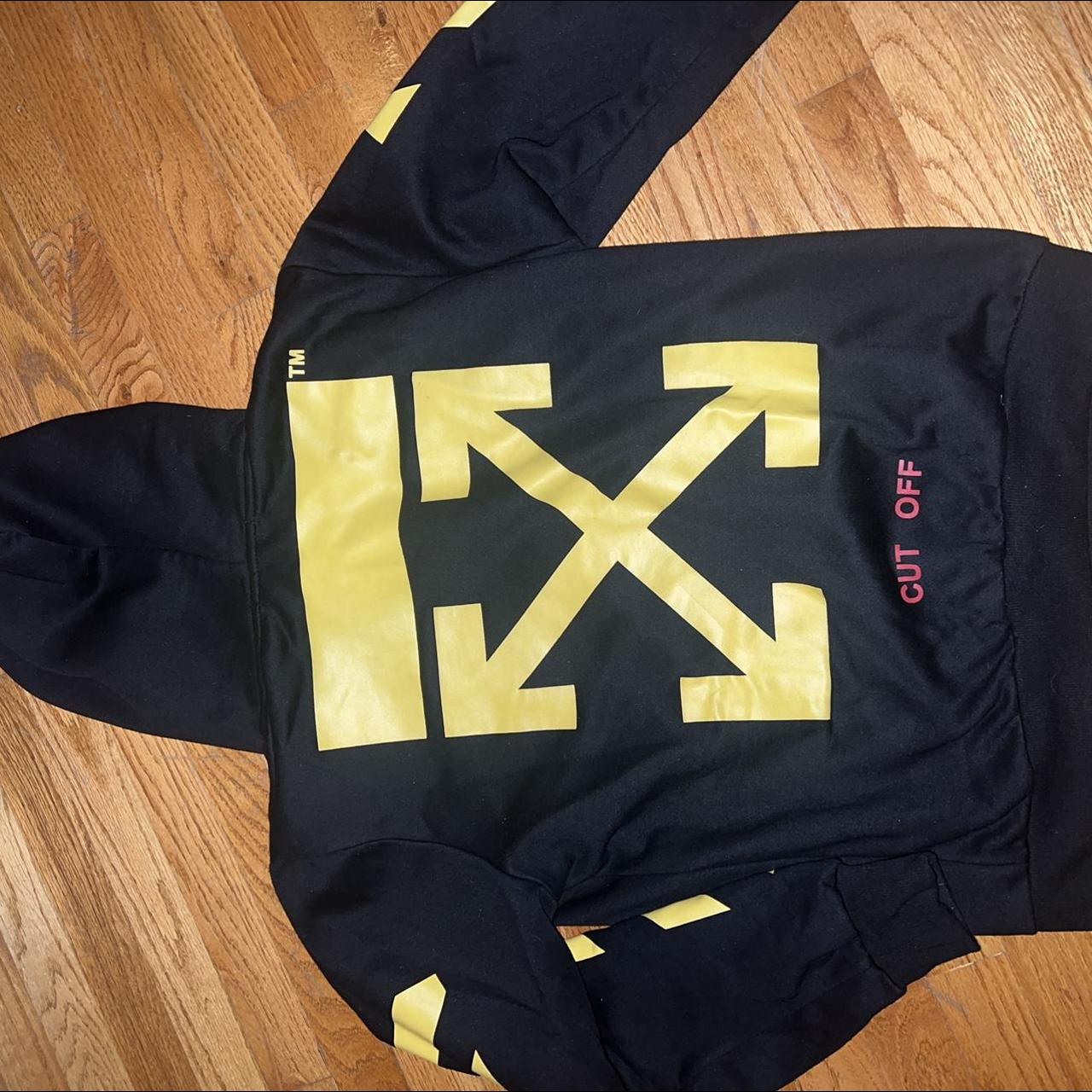 Off white cut sale off hoodie yellow