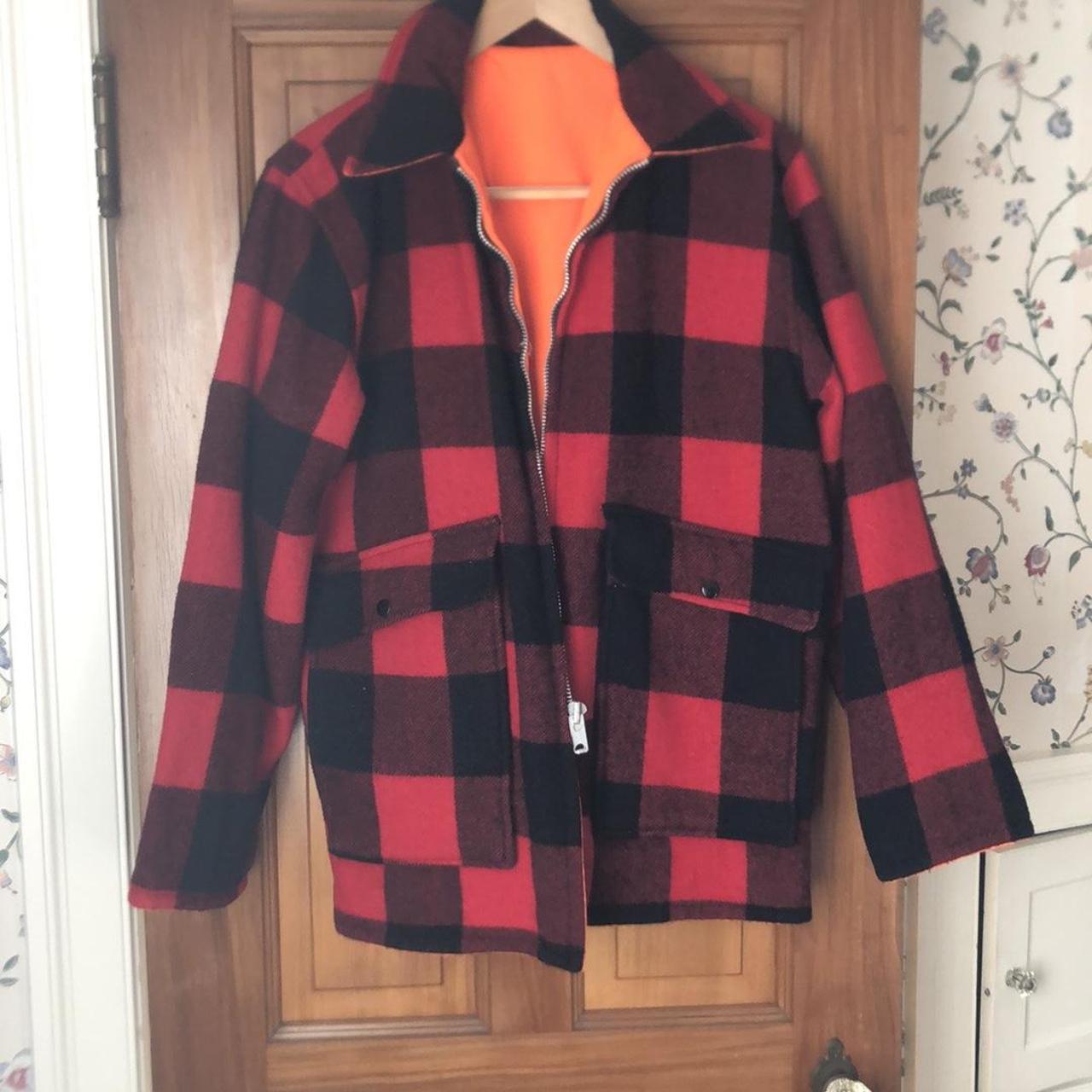 Classic LLBEAN Wool Hunting Jacket with Flannel Plaid Design